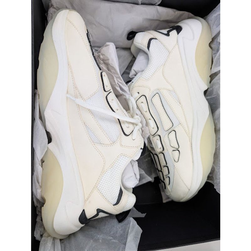 Amiri o1rshd1 Bone Runner Sneakers in White / Black Painted Edge Size US 14 / EU 47 - 22 Thumbnail
