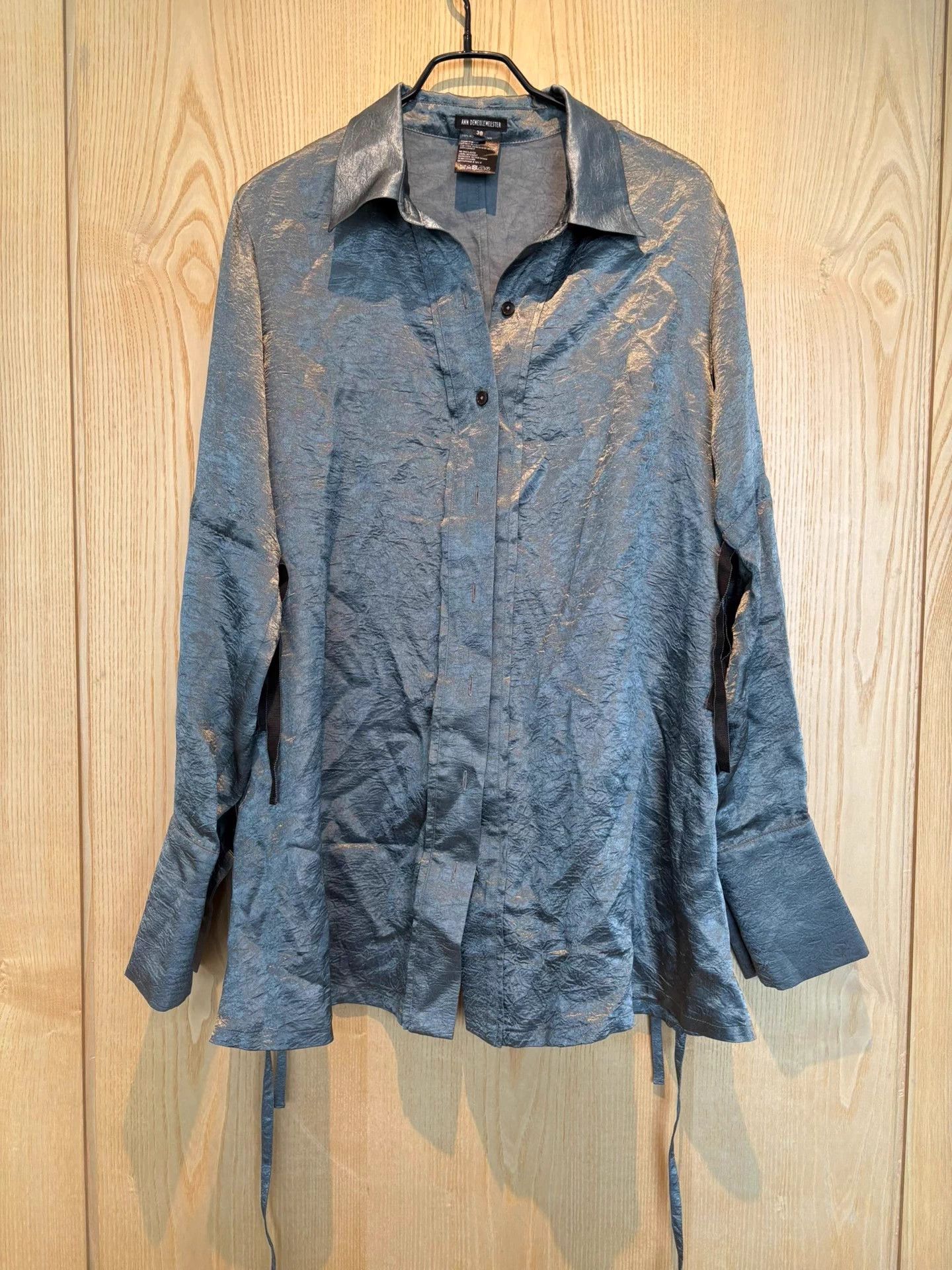 Ann Demeulemeester ANN DEMEULEMEESTER Linen LS Shirt Blue Gray 38 Size XS / US 0-2 / IT 36-38 - 4 Thumbnail