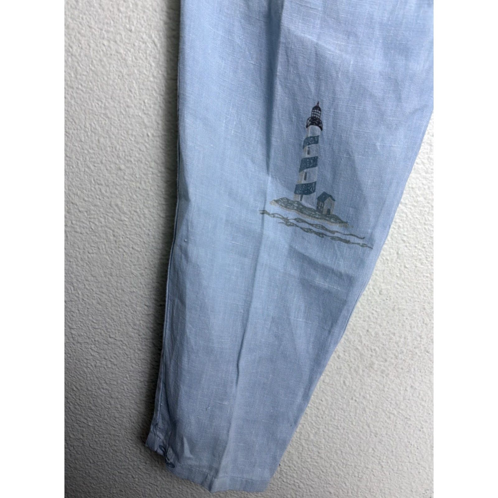 MILLY VINTAGE Valley Linen Pull On Pants Blue M Women Size 32" / US 10 / IT 46 - 3 Thumbnail