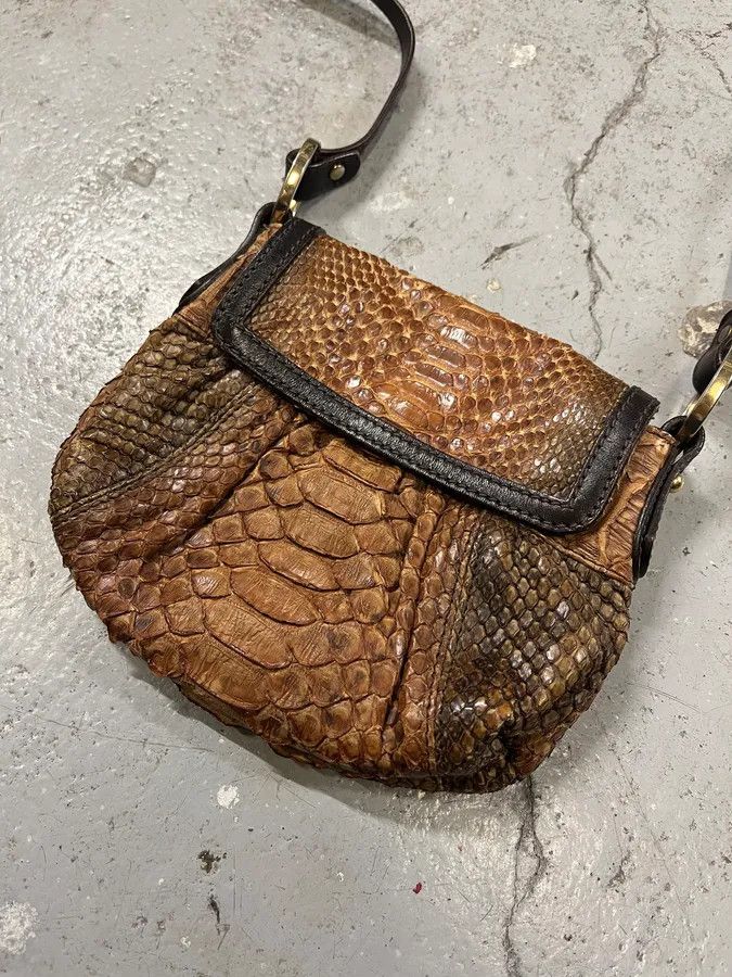 Fendi Fendi Brown Python Skin Leather Shoulder Bag Size ONE SIZE - 3 Thumbnail