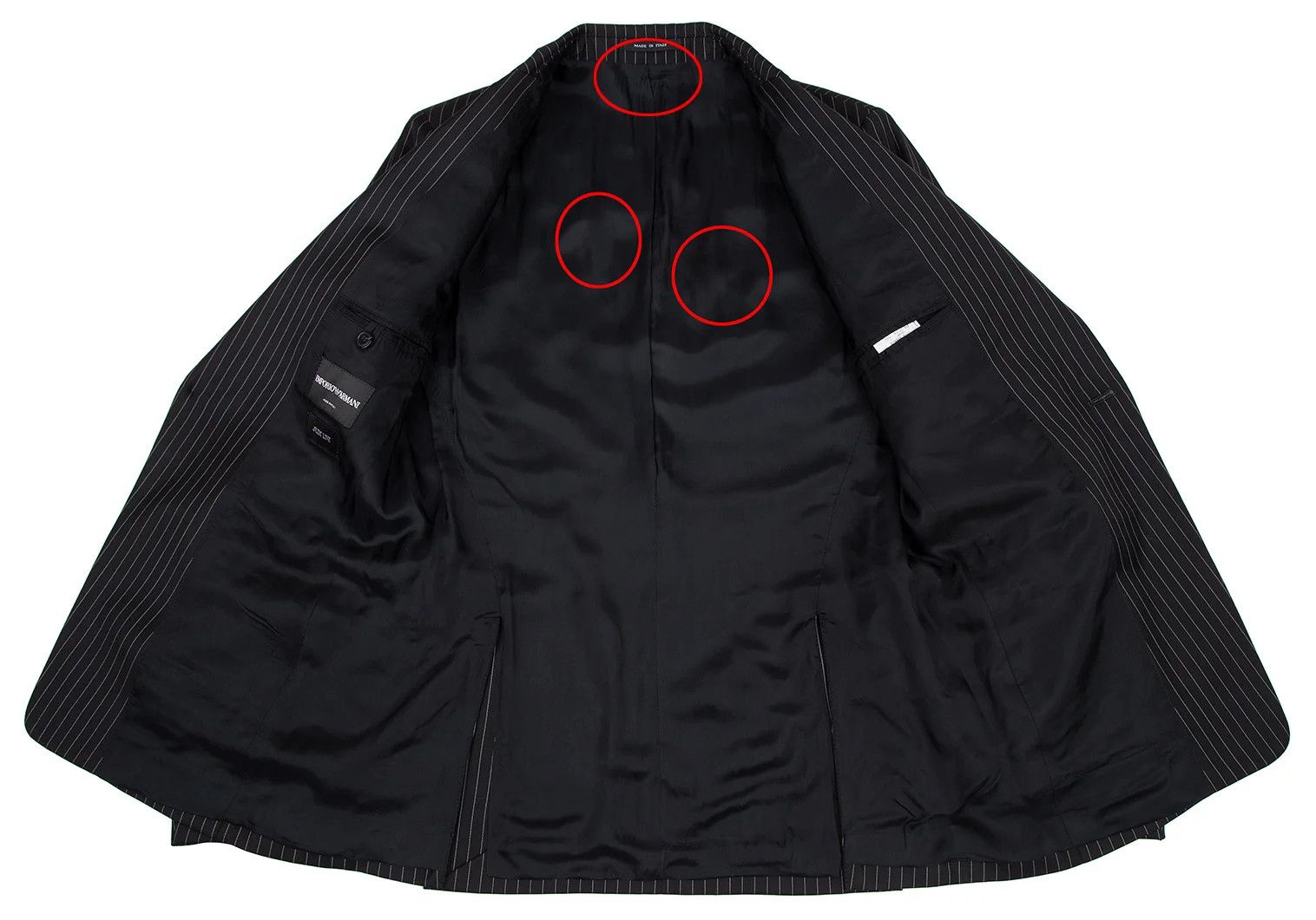 Emporio Armani Stripe Wool Jacket in Black Size 50 Size US M / EU 48-50 / 2 - 12 Thumbnail