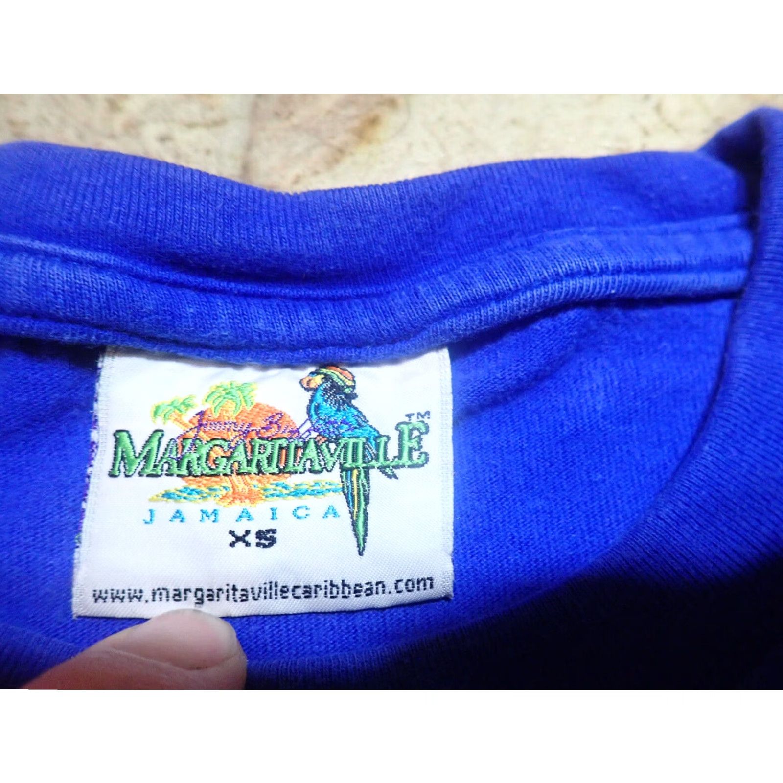 Vintage VINTAGE Margaritaville Jamaica T-Shirt XS Margaritaville Blue Parrot Jimmy Buffett 90s Parrothead Beach Double-Sided Tee Mens Size US XS / EU 42 / 0 - 4 Thumbnail
