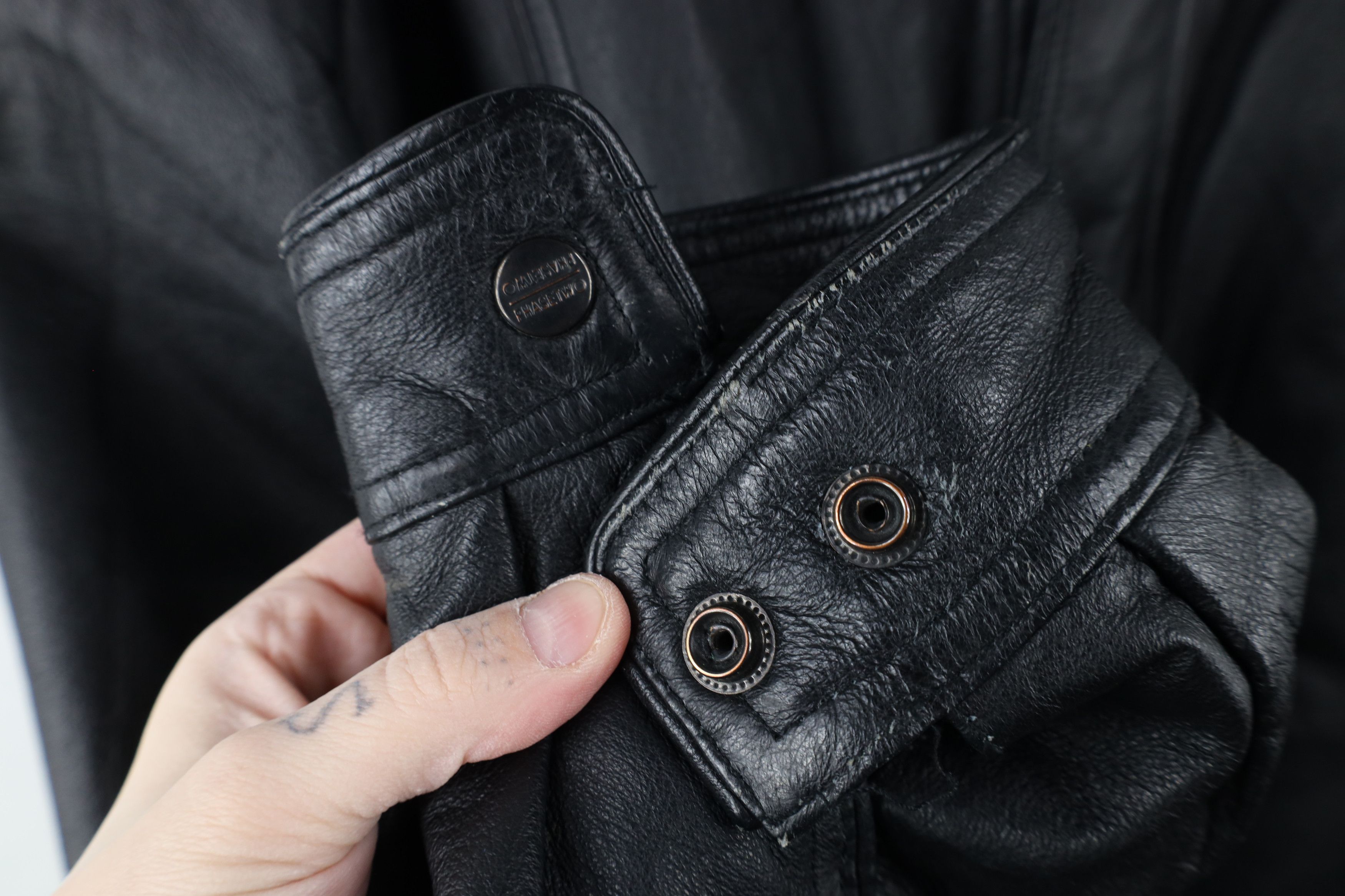 Vintage Vintage 90s Streetwear Lined Leather Chore Jacket Black Size US XL / EU 56 / 4 - 8 Thumbnail