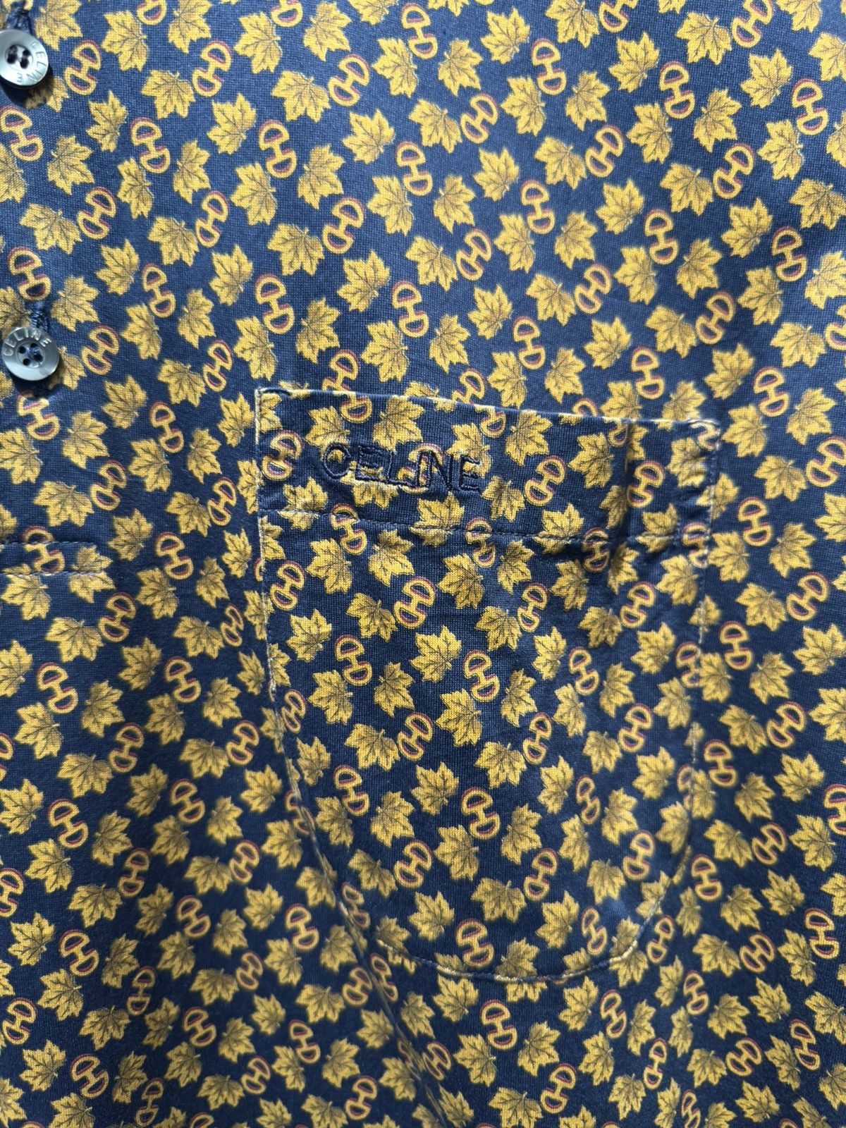 Celine 90s Celine Paris Polo Pattern Tshirt Size US L / EU 52-54 / 3 - 7 Thumbnail