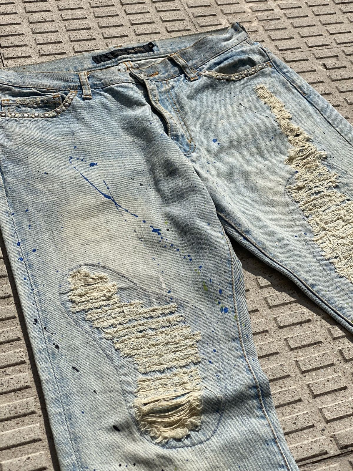 Schlussel Schlussel distressed arts and crafts straight painter denim Size US 30 / EU 46 - 9 Thumbnail