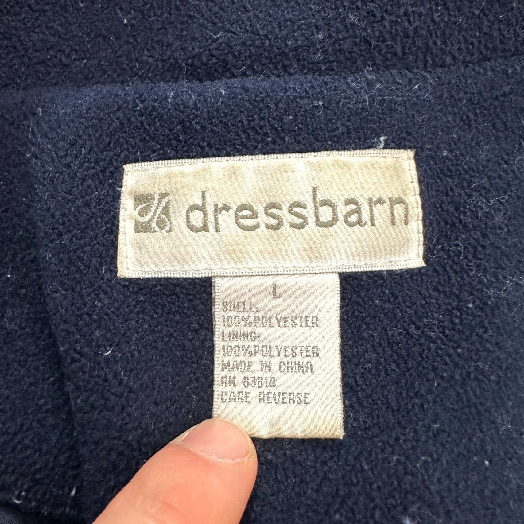 Vintage Dressbarn Jacket Women Large Navy Blue Full Zip Pocket Mock Lined Outdoor Solid Size L / US 10 / IT 46 - 6 Thumbnail