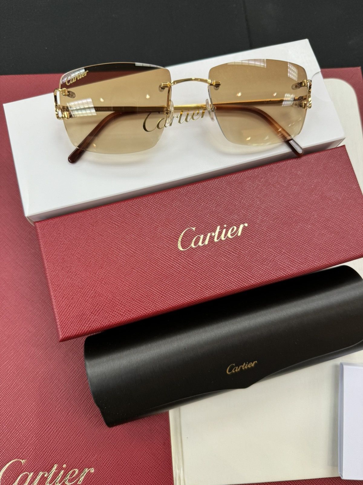 Cartier Cartier Gold Big C with Custom Hennessy Lenses Sunglasses Size ONE SIZE - 1 Thumbnail
