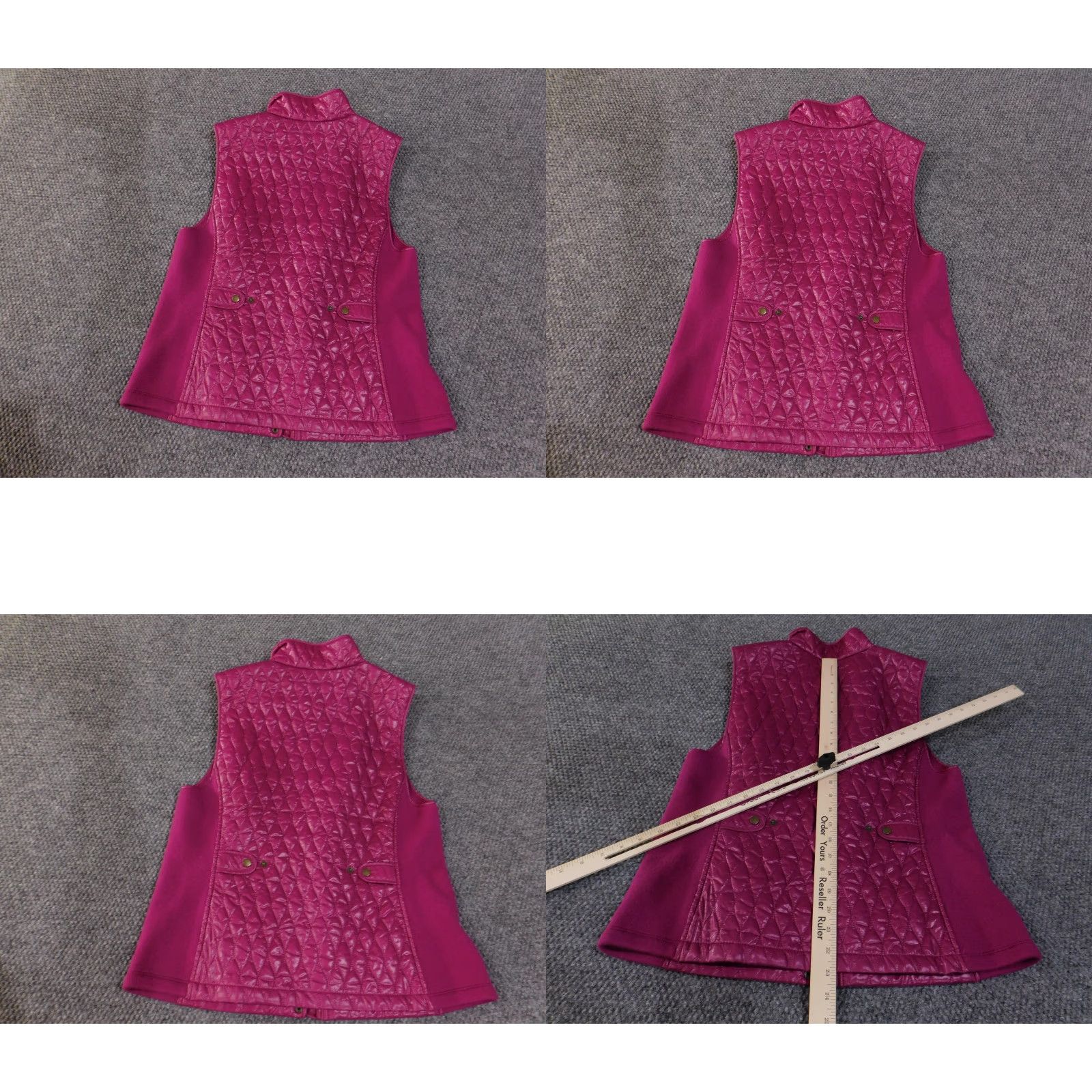 Talbots VINTAGE Talbots Vest Womens M Quilted Sleeveless Zip Snap Lightweight Polyester Pink Jewel Tone Stand Collar Pockets Womens Size M / US 6-8 / IT 42-44 - 8 Thumbnail