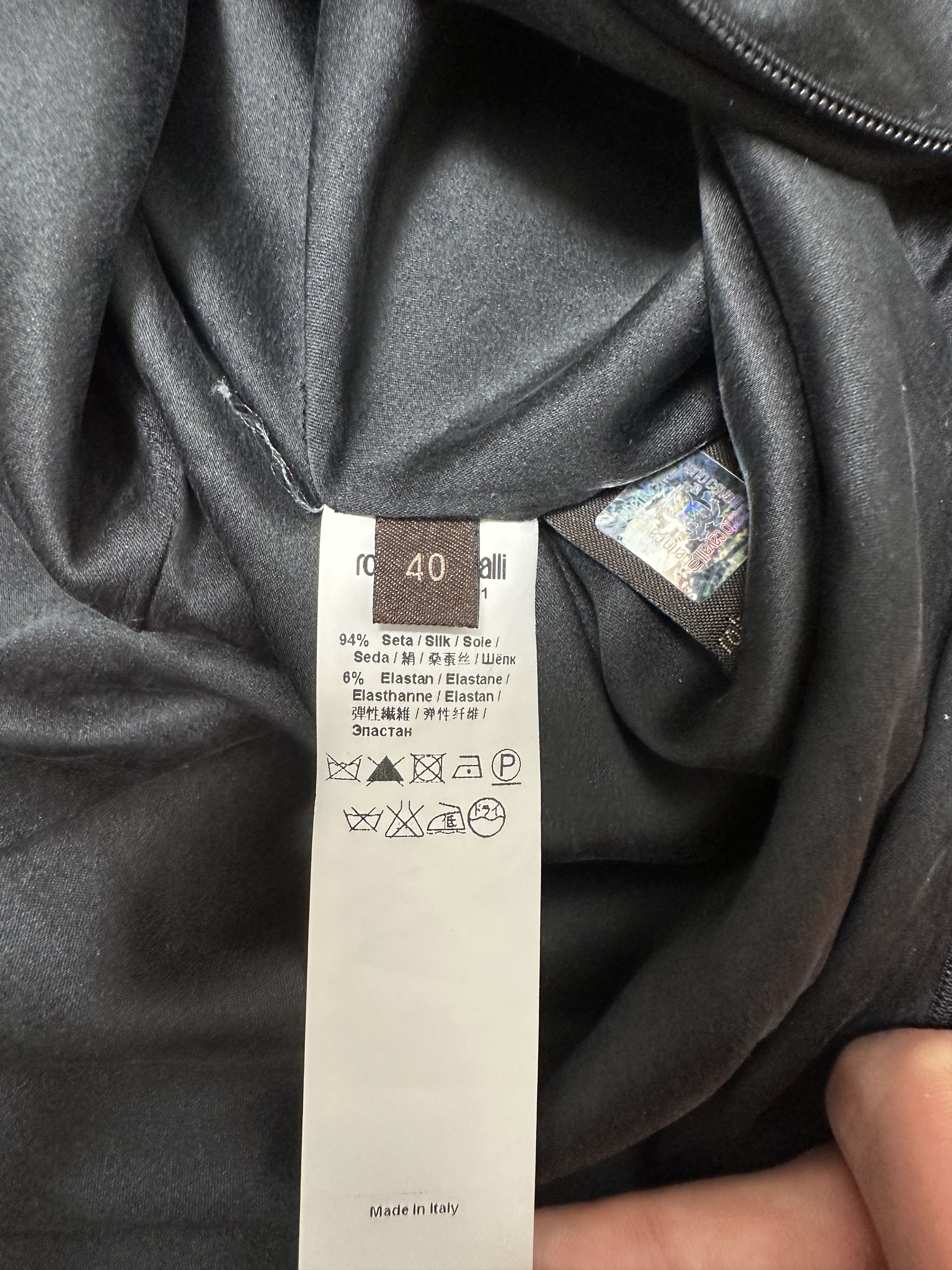Roberto Cavalli S/S 2021 Silk Black Dress Size S / US 4 / IT 40 - 10 Thumbnail