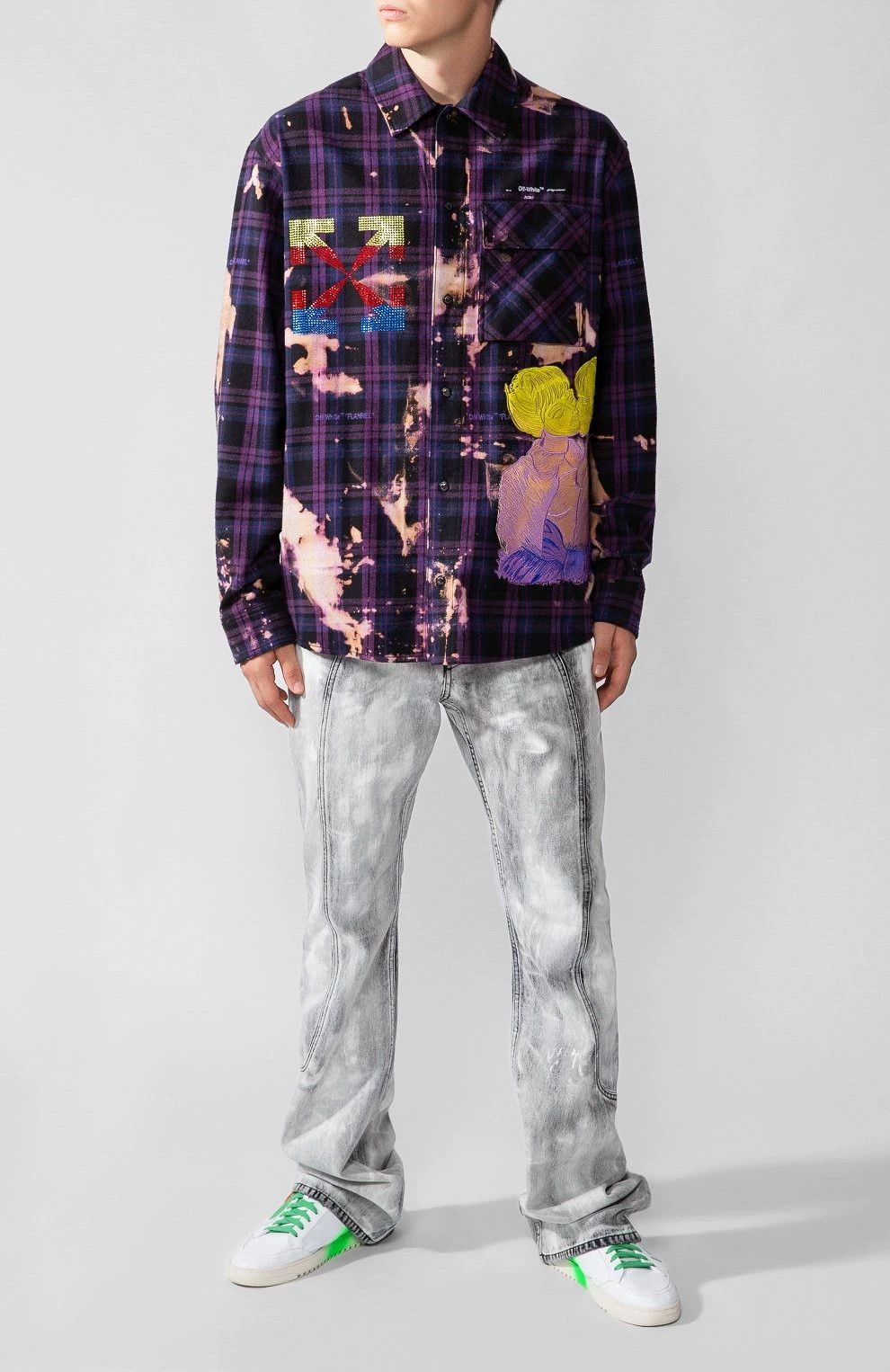 Off-White Off-White SS20 Tie-Dye Crystal Embroidery OS Shirt M Size US M / EU 48-50 / 2 - 3 Thumbnail