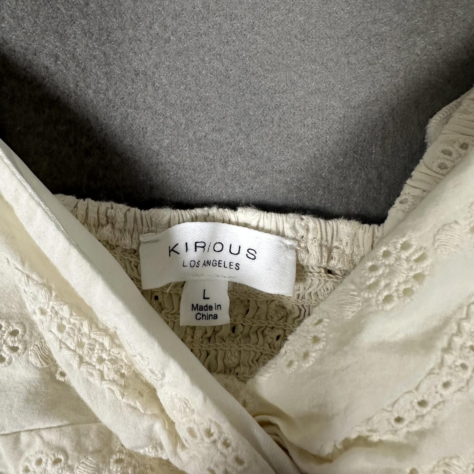 Other Women’s Crop Top Cream Ruffle Eyelet Size L / US 10 / IT 46 - 3 Thumbnail