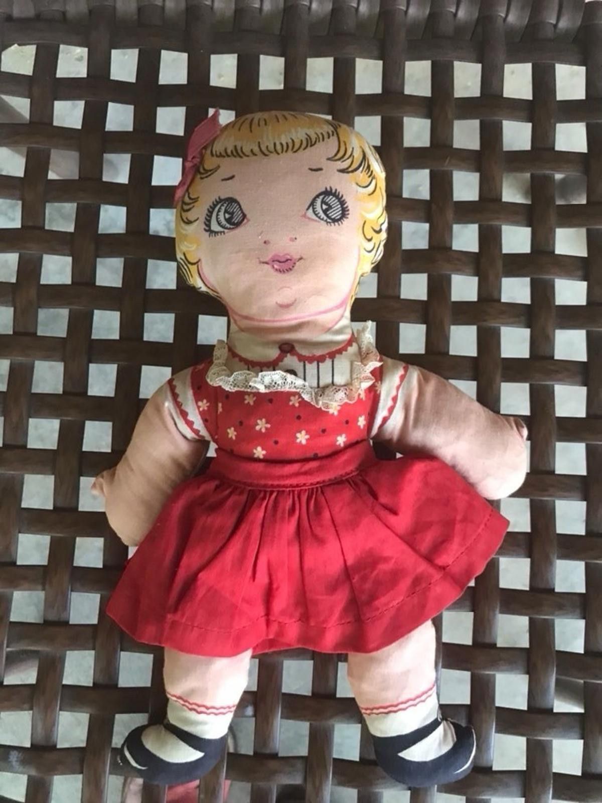 Other Vintage Printed Fabric Stuffed Doll ~ So Sweet! Size ONE SIZE - 1 Thumbnail