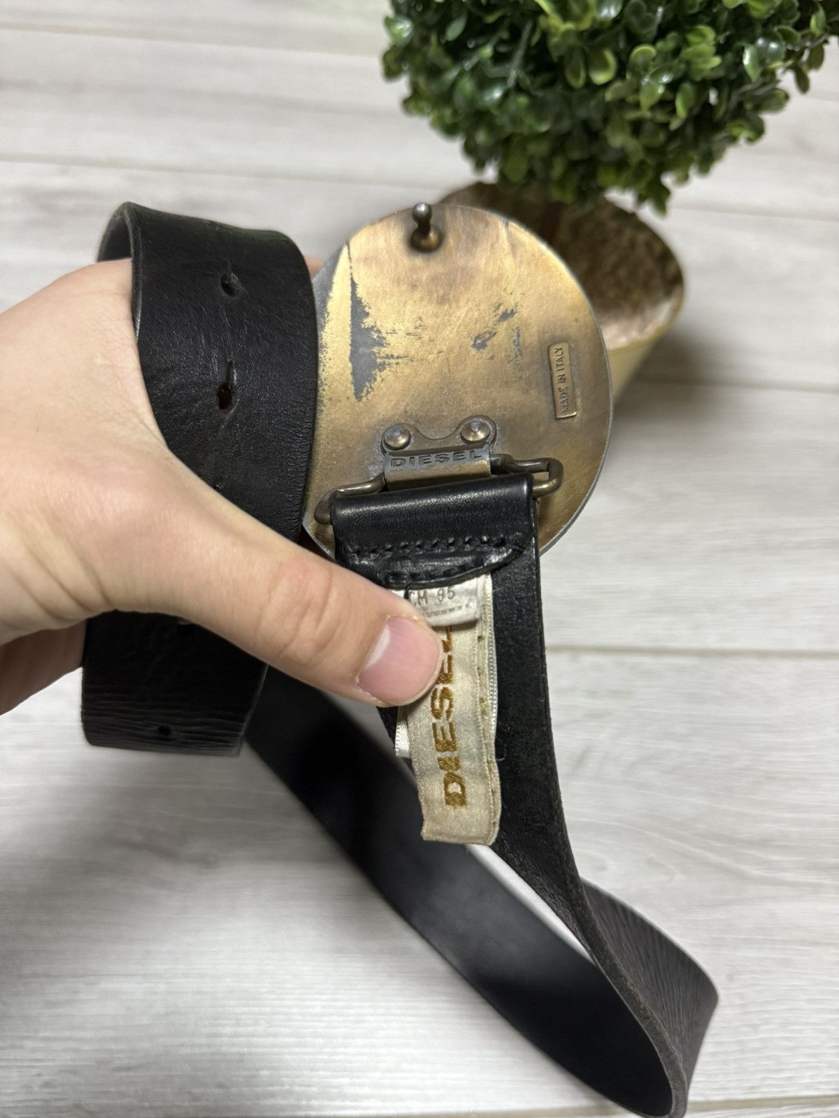 Diesel Diesel Diver RARE leather belt metallic big buckle Size ONE SIZE - 3 Thumbnail