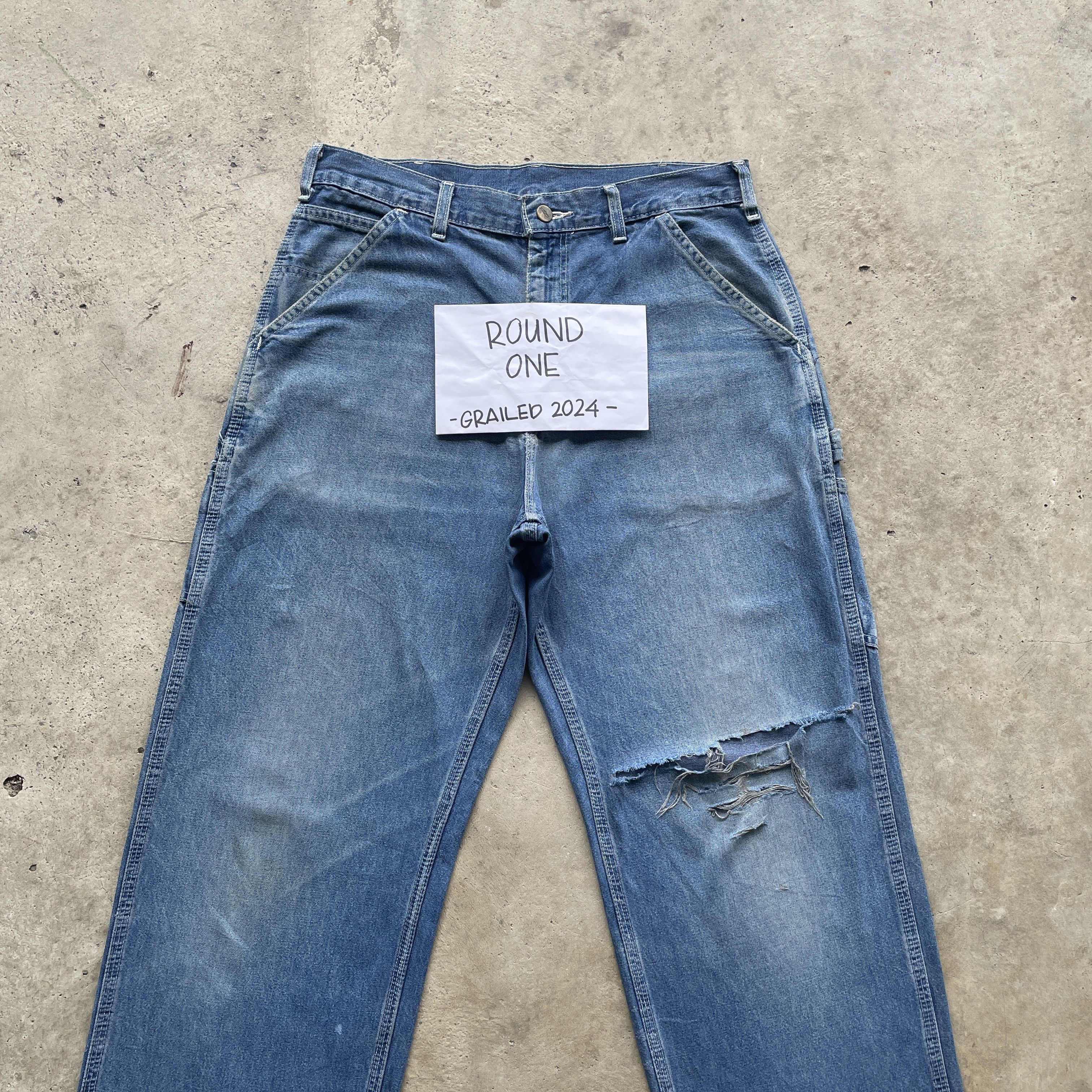 Carhartt W33 VINTAGE CARHARTT CARPENTER FADED RIPPED PANTS JEANS Size US 33 - 4 Thumbnail