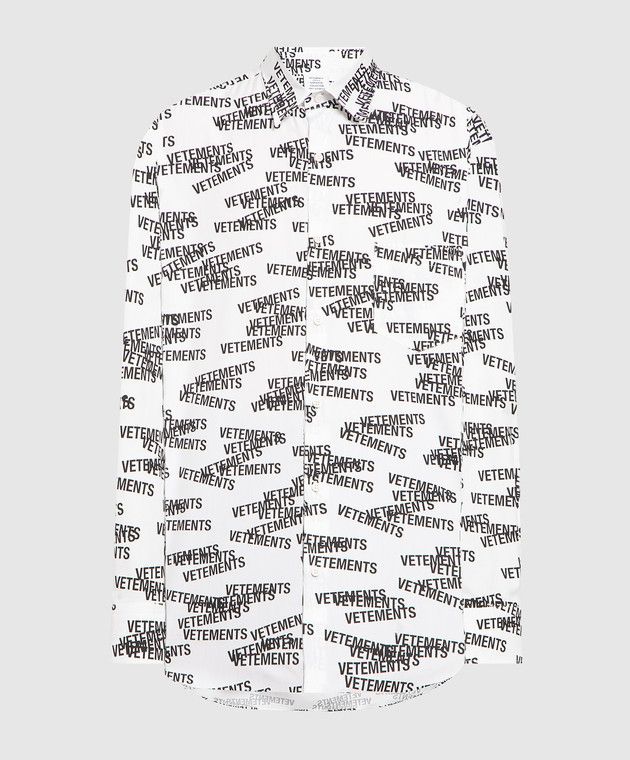 Vetements o1y0924 Logo Print Shirt in White Size US XS / EU 42 / 0 - 1 Thumbnail