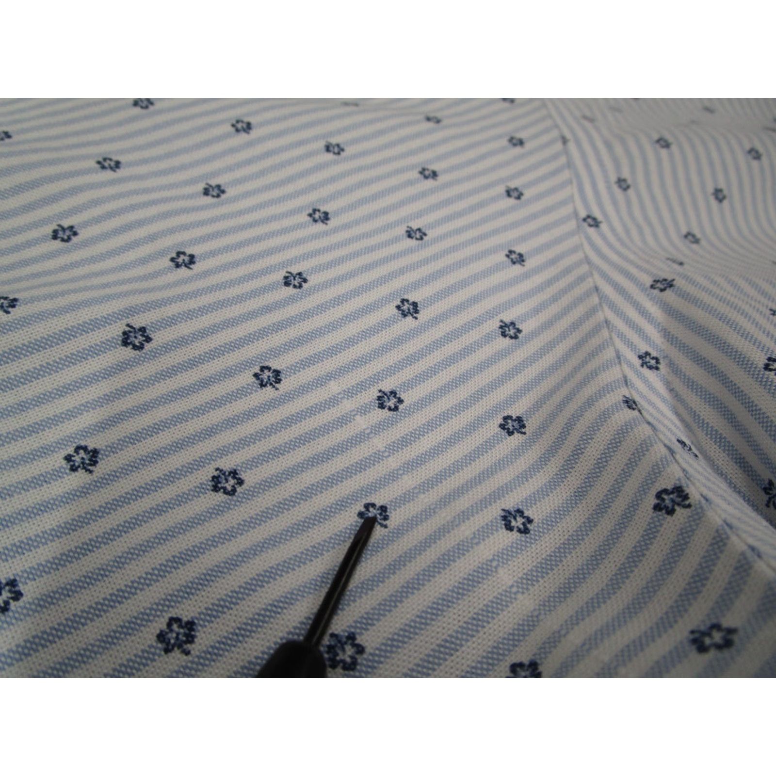 Brooks Brothers BROOKS BROTHERS Dress Shirt Mens Large Blue Floral + Striped Oxford Non Iron Supima Cotton Oxford Button-Down Collar Shirt Size 42R - 4 Thumbnail