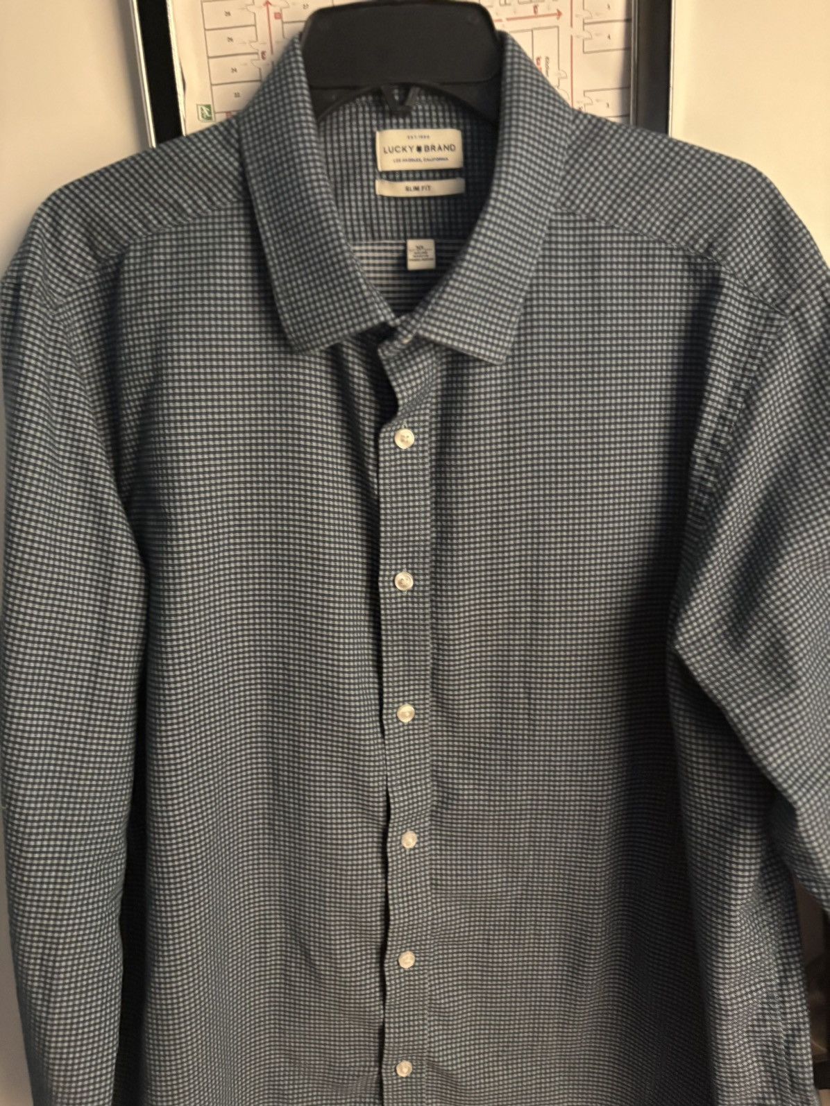 Lucky Brand Lucky Brand Blue Check Woven Cotton Button-Up Slim Fit XL Size US XL / EU 56 / 4 - 2 Thumbnail
