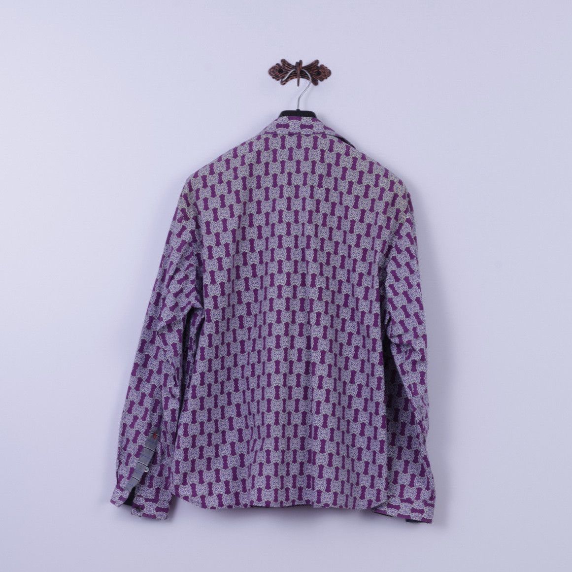 Robert Graham Robert Graham Mens XL Casual Shirt Purple Cotton 6373 Size US XL / EU 56 / 4 - 8 Thumbnail
