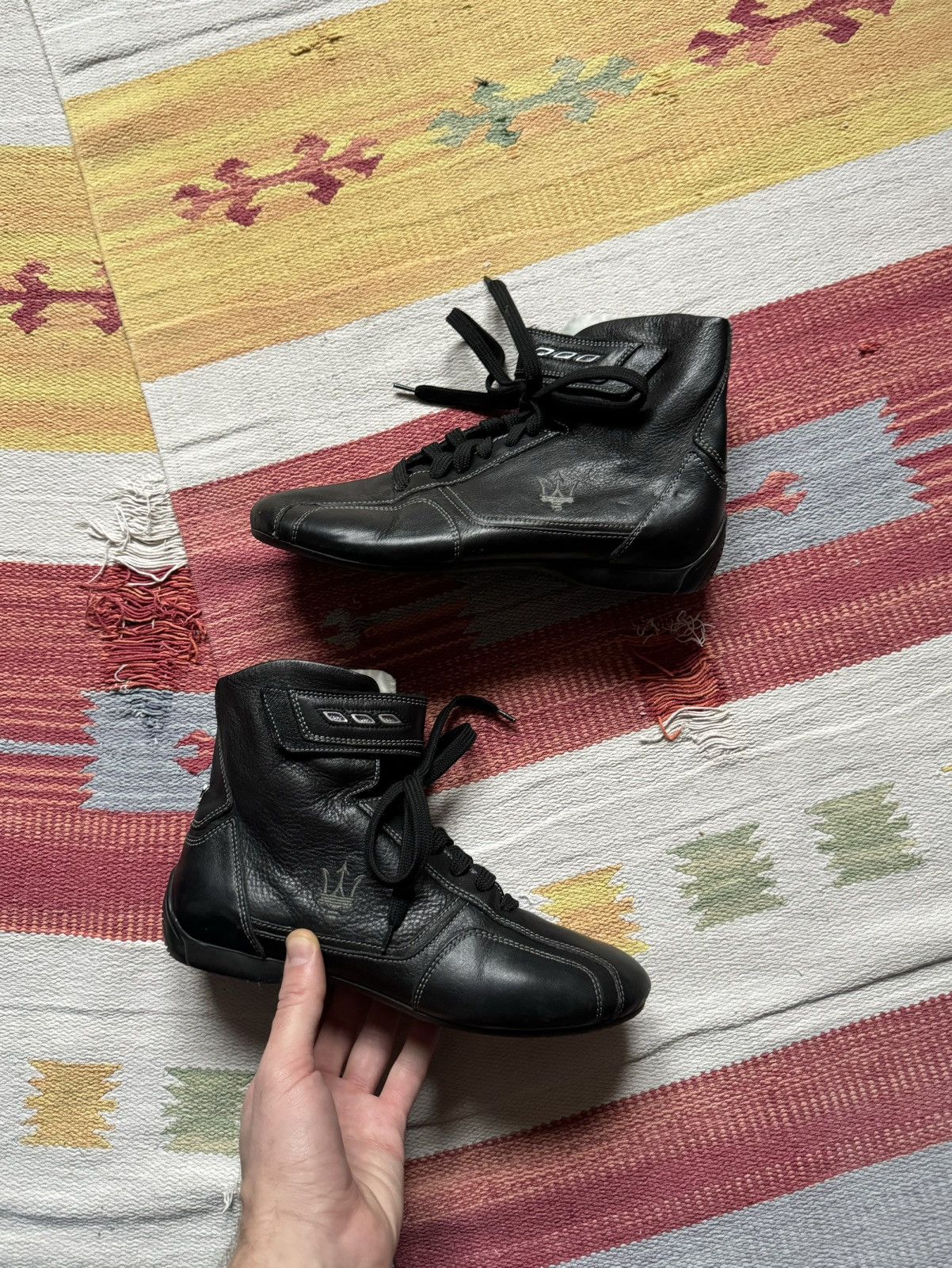 Vintage 00’s Maserati Genuine Leather Racing High Sneakers