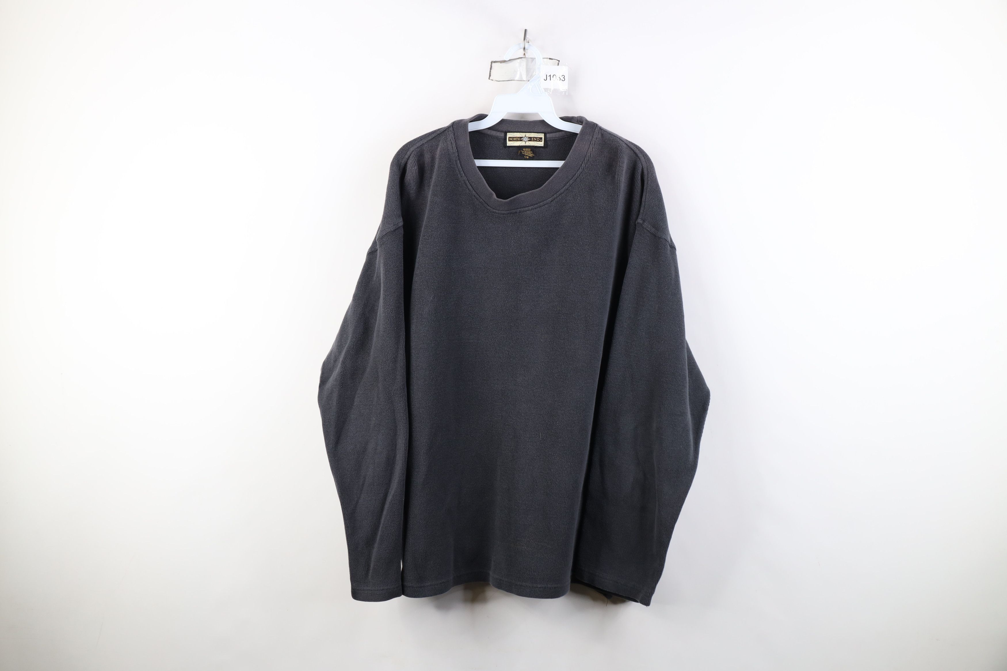 Vintage Vintage 90s Y2K Streetwear Heavy Ribbed Long Sleeve T-Shirt Size US L / EU 52-54 / 3 - 1 Thumbnail