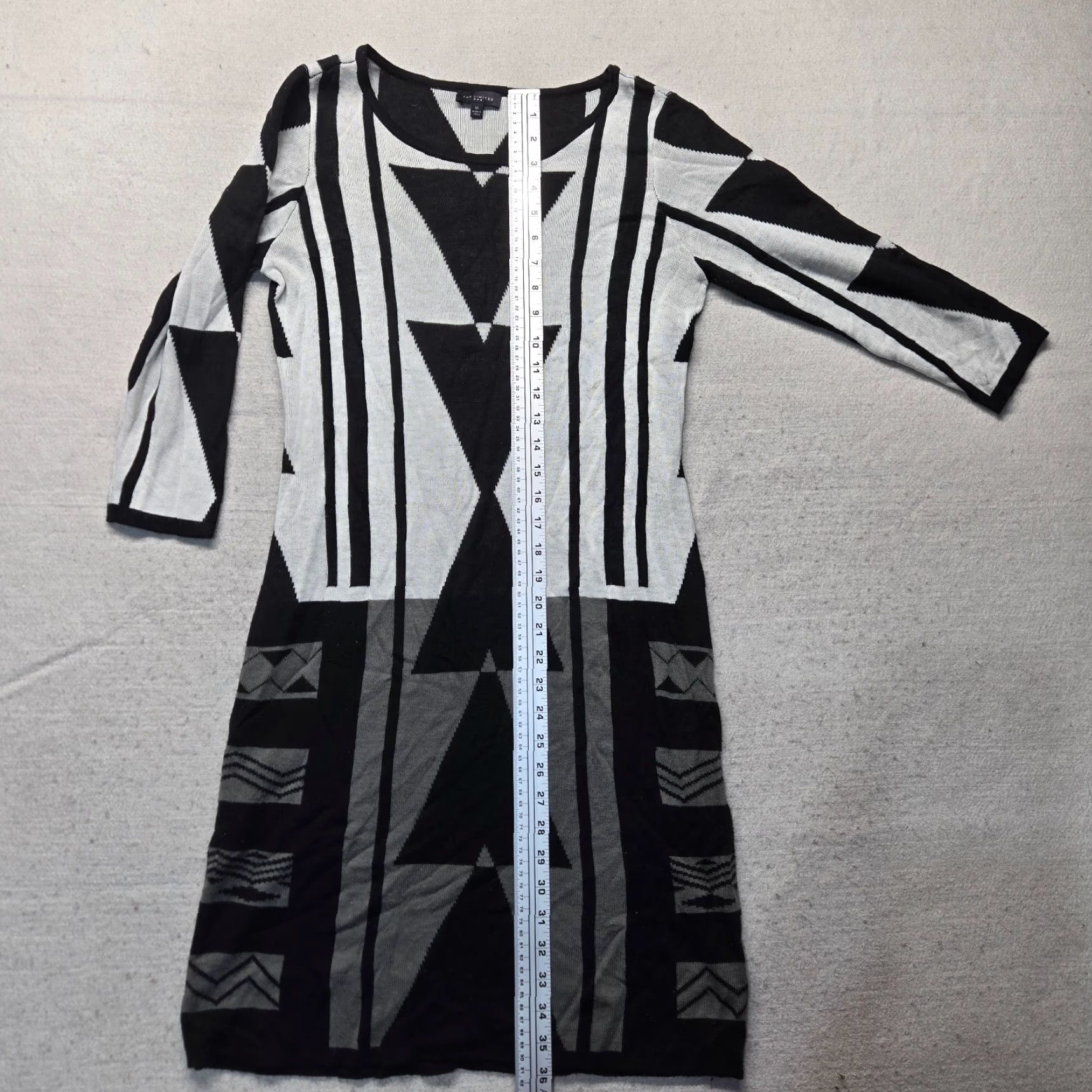 Vintage VINTAGE The Limited Black White Aztec Long Sleeve Casual Sweater Dress Women's M Medium Size M / US 6-8 / IT 42-44 - 6 Thumbnail