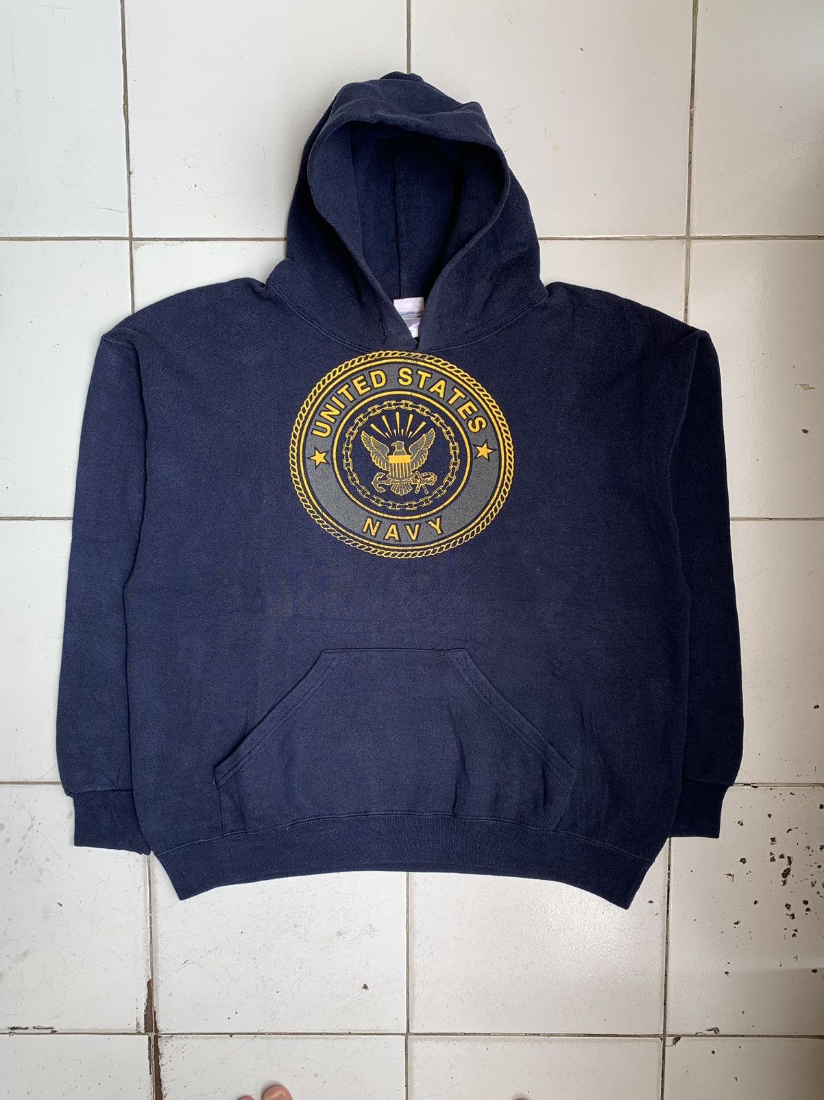 image of Vintage Us Navy Reflective Hoodie Made In Usa, Men's (Size Large)