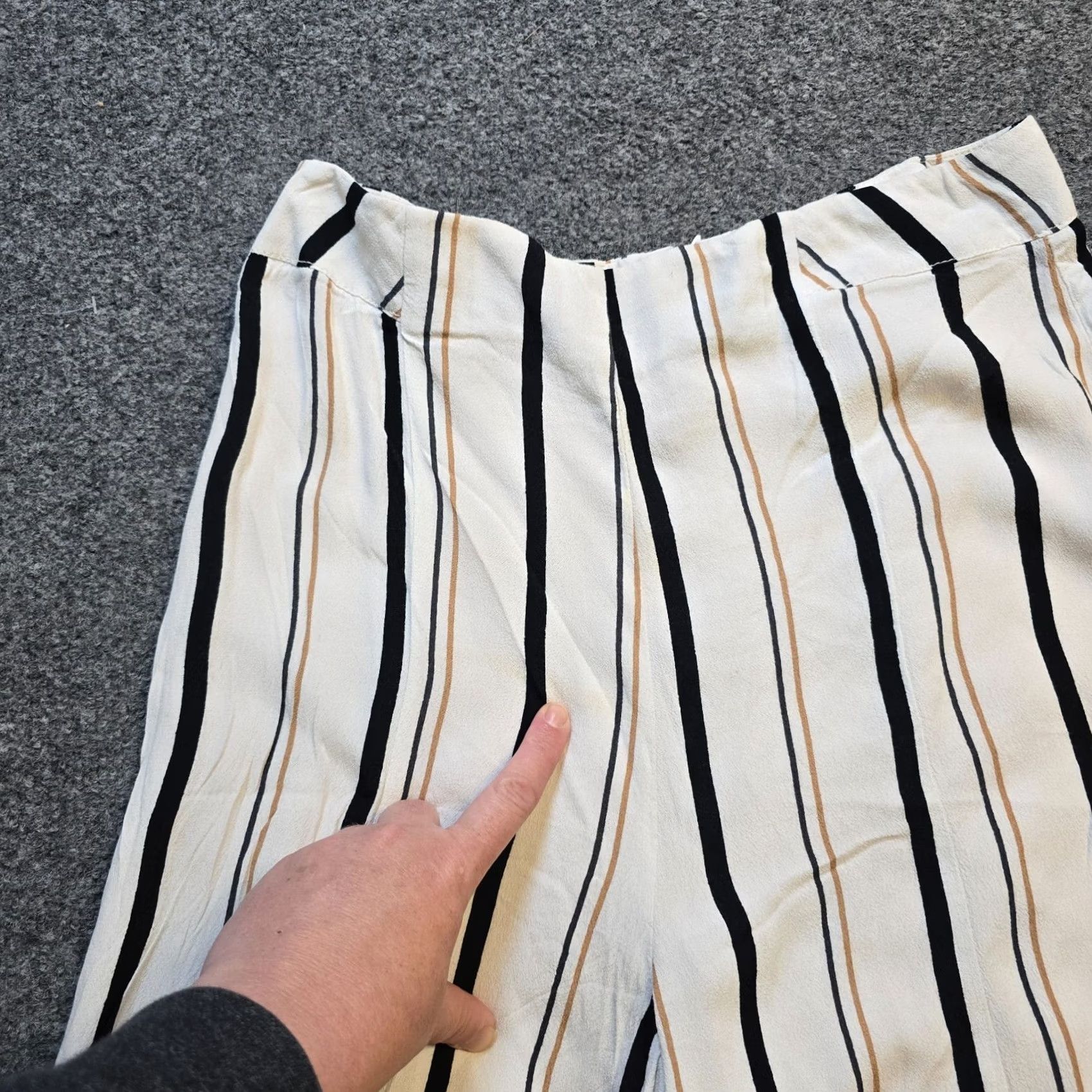 Anthropologie Anthropologie Ett Twa Pants Womens Size 8 White Striped Wide-Leg Capsule Neutral Size 30" / US 8 / IT 44 - 6 Thumbnail