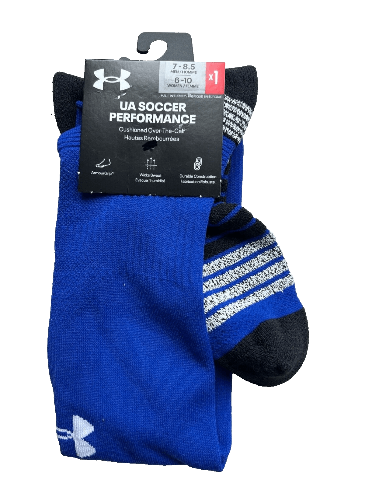 Under Armour Under Armour 1367824 UA Soccer Performance Socks Blue 7-8.5 Size ONE SIZE - 2 Thumbnail