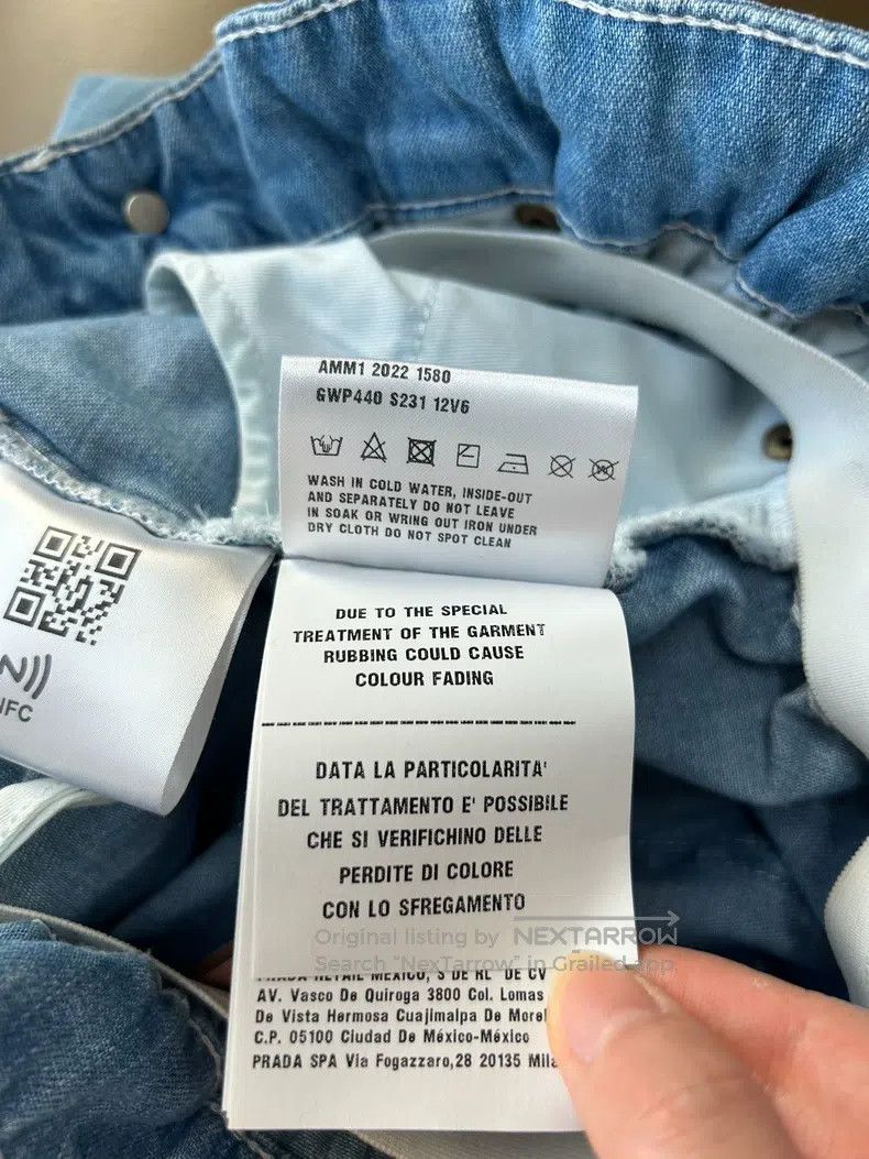 Miu Miu Miu Miu 27 Blue bud waist cotton trousers Size 27" / US 4 / IT 40 - 7 Thumbnail