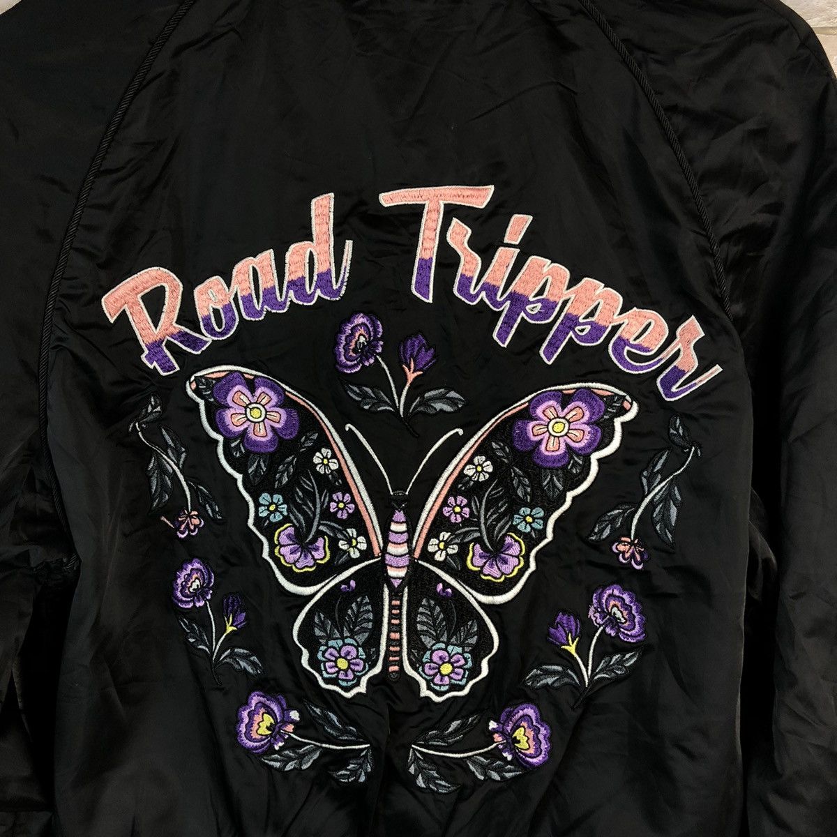 Japanese Brand Outerwear Road Tripper butterfly Black Bombers Jacket #A809 Size M / US 6-8 / IT 42-44 - 2 Thumbnail