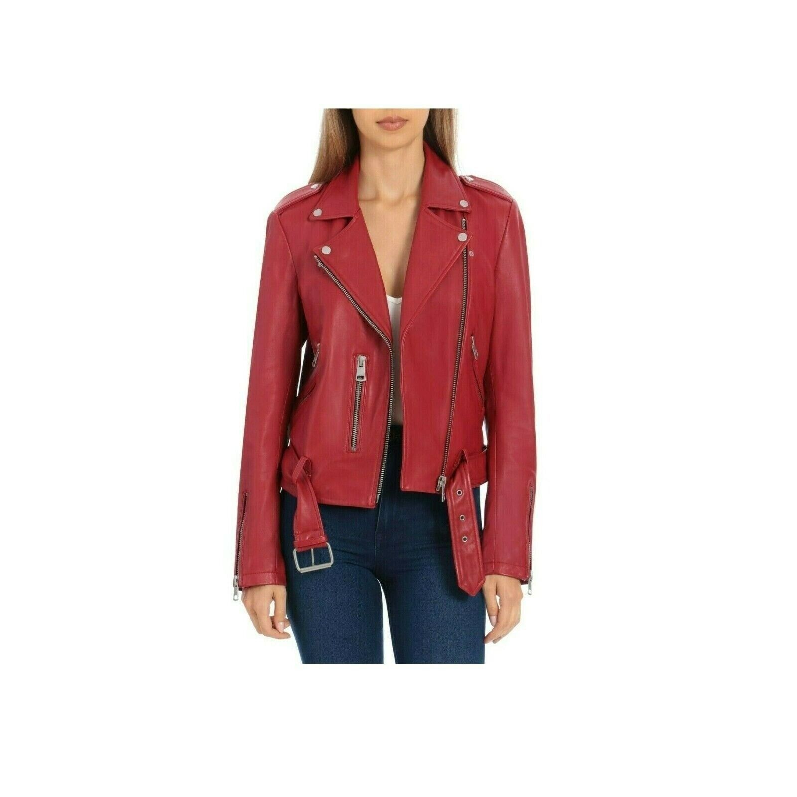 Other ❤️BAGATELLE.NYC Leather Lamb Biker Moto Jacket Women's M Bu Size M / US 6-8 / IT 42-44 - 2 Thumbnail