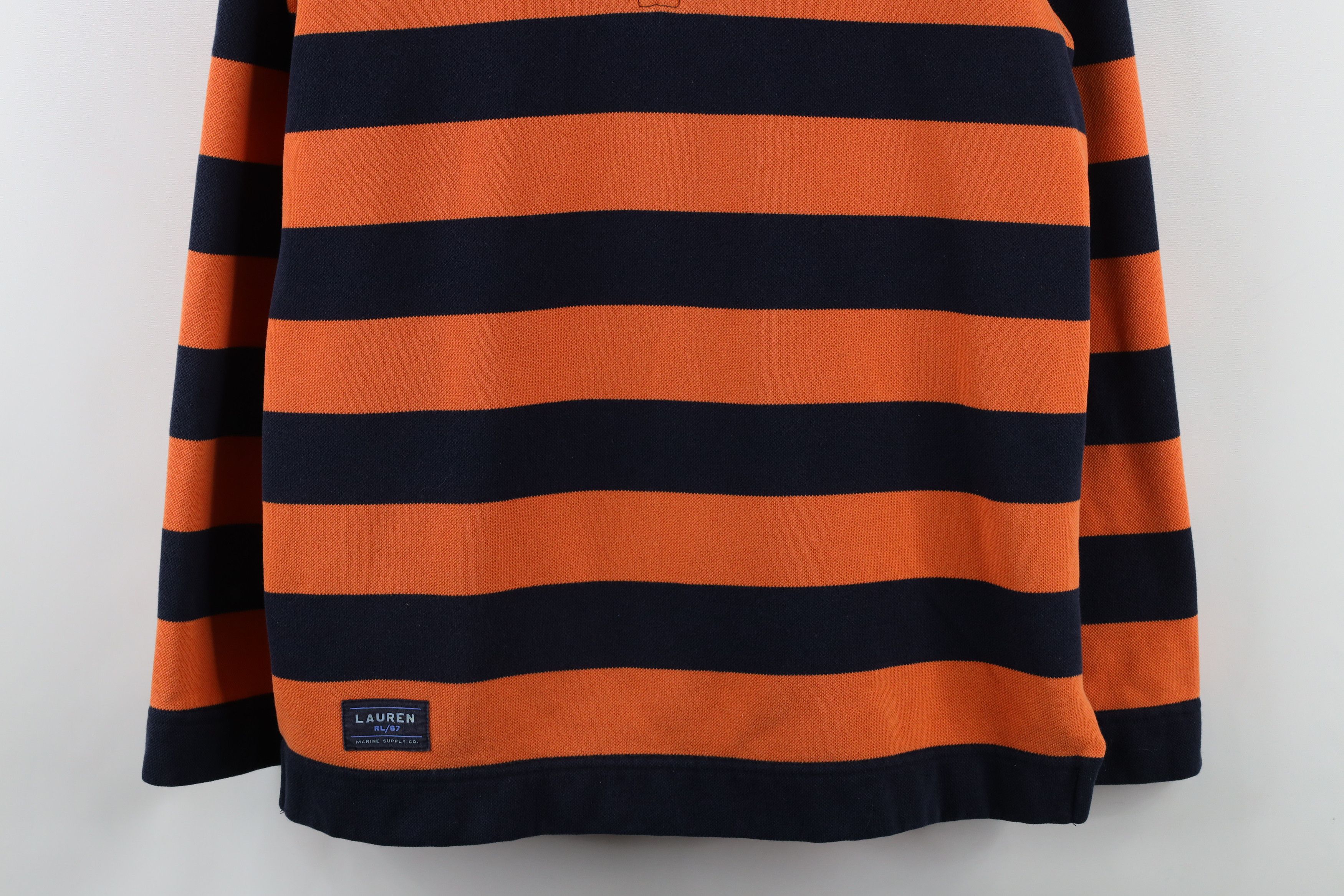 Ralph Lauren × Vintage Vintage 90s Ralph Lauren Striped Half Zip Sweatshirt USA Size M / US 6-8 / IT 42-44 - 3 Thumbnail