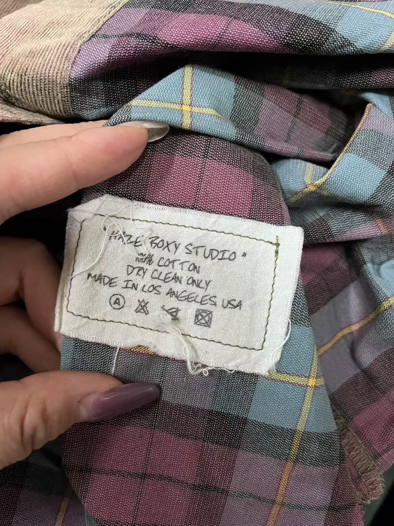 Greg Lauren GREG LAUREN Contrasting plaid long sleeve shirt 2504-Nextar Size US XL / EU 56 / 4 - 5 Thumbnail