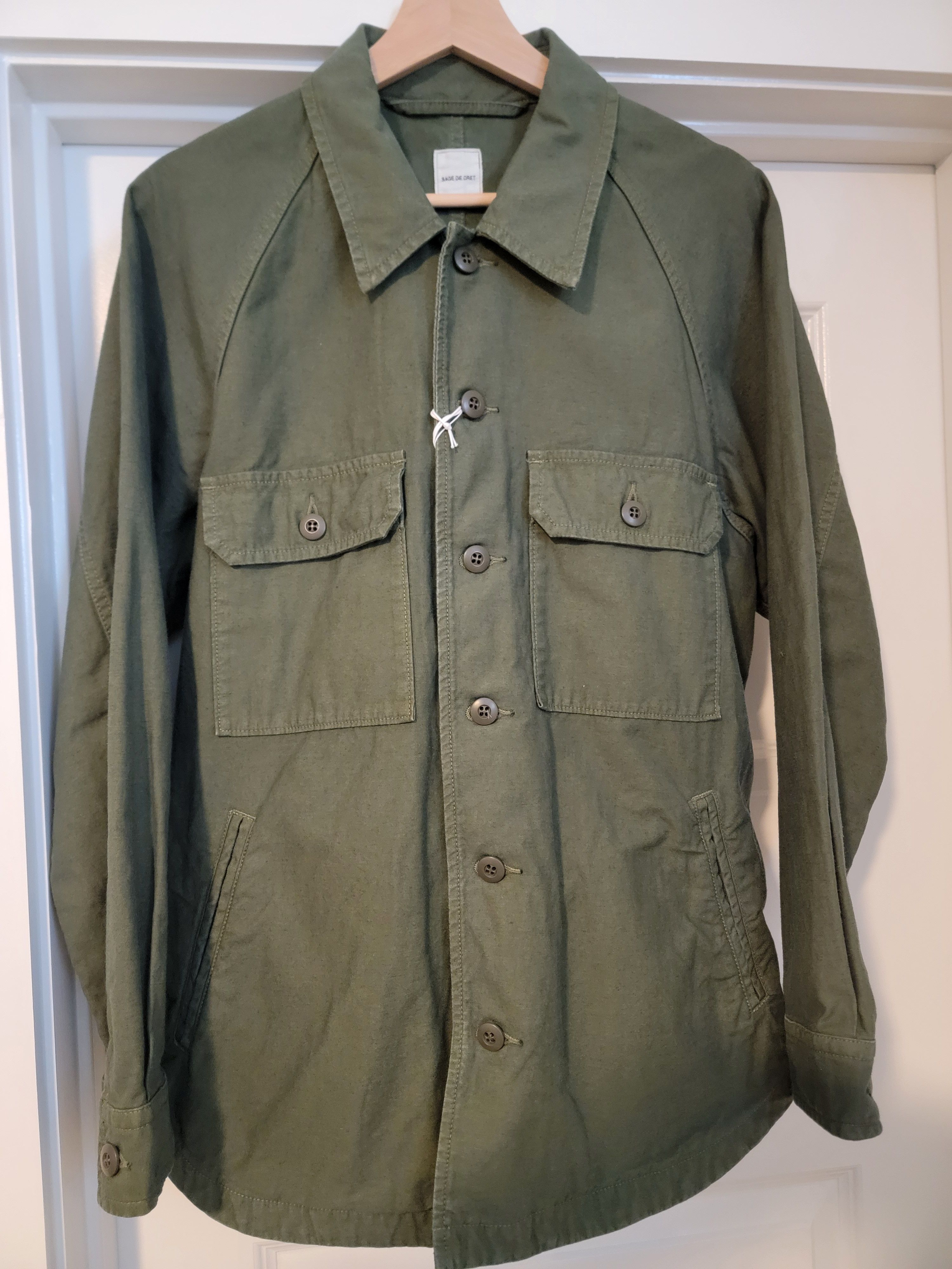Sage De Cret Sage de Cret Olive Sateen Fatigue Shirt Jacket NWT small Size US S / EU 44-46 / 1 - 1 Thumbnail