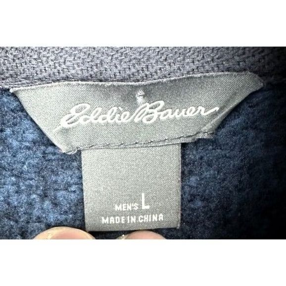 Eddie Bauer Eddie Bauer Sweater Adult Large Blue Fleece Quarter Snap Pullover Sweatshirt Men Size US L / EU 52-54 / 3 - 4 Thumbnail