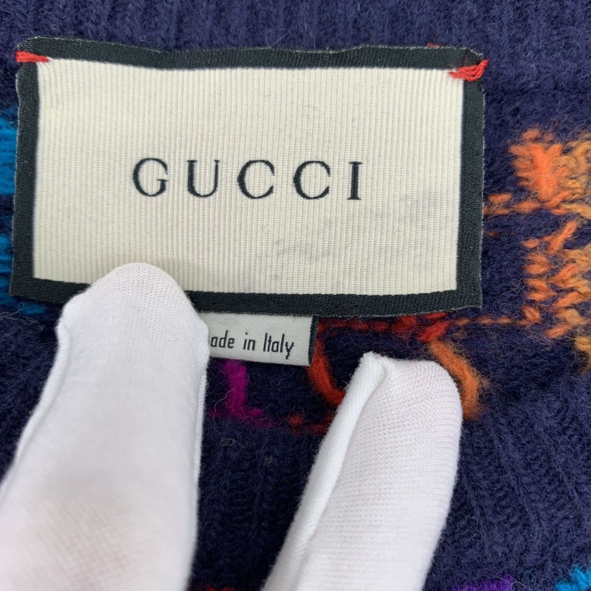 Gucci Gucci Color-block Logo Letter Long Sleeve Knit Sweater K26WX Size S / US 4 / IT 40 - 8 Thumbnail