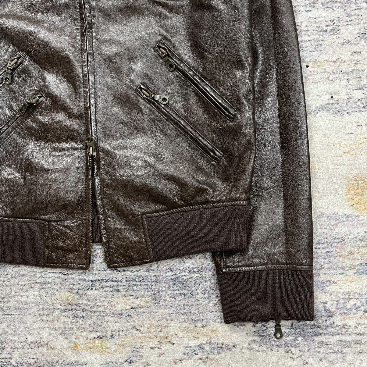 Isamu Katayama Backlash Slow Wear multi zipper bomber leather jacket Size US M / EU 48-50 / 2 - 6 Thumbnail