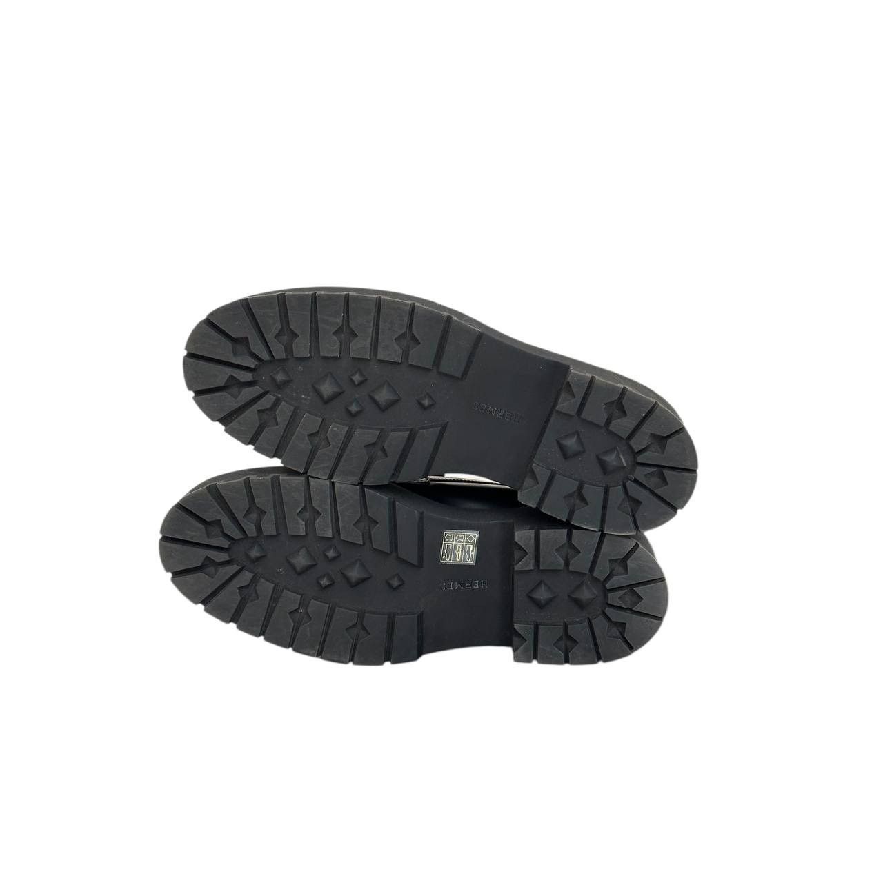 Hermes Elegant Hermes Hitch Loafers Black Glacéd Calfskin Sz.39 Size US 8 / IT 38 - 5 Thumbnail