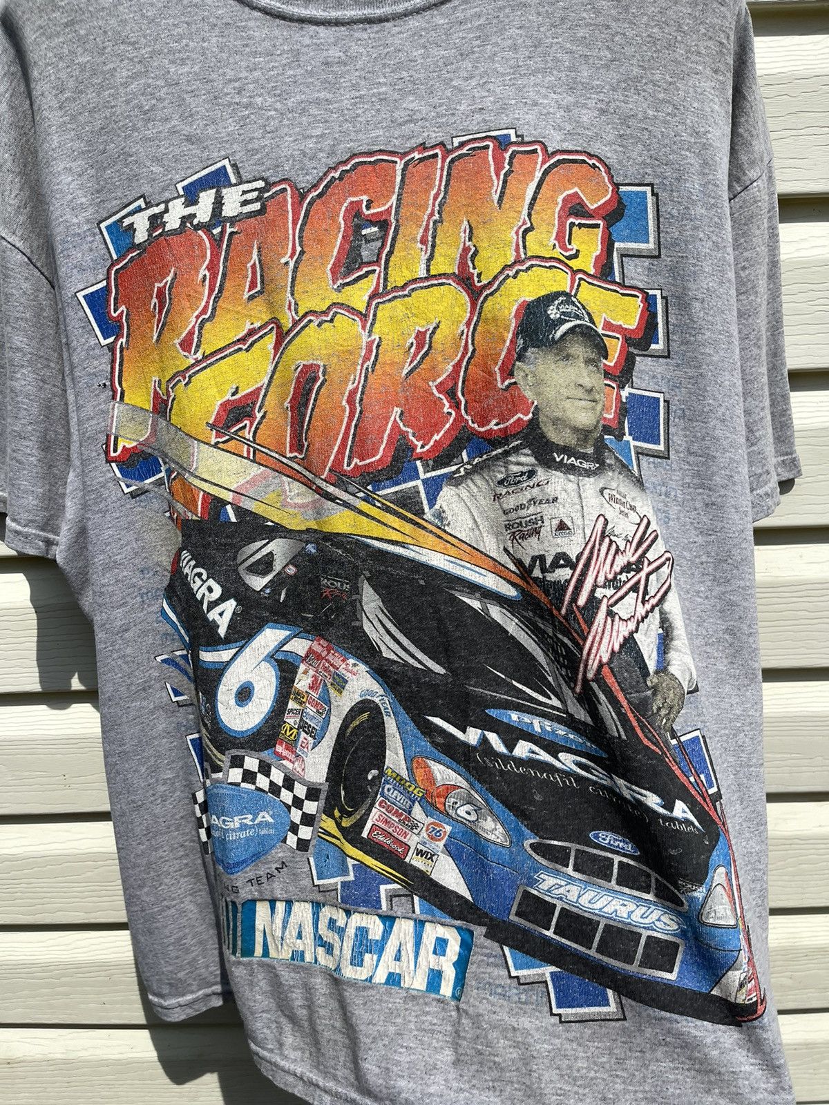 NASCAR 90s Viagra NASCAR Ford Racing Mark Martin Vintage Tee Shirt Size US XL / EU 56 / 4 - 8 Thumbnail