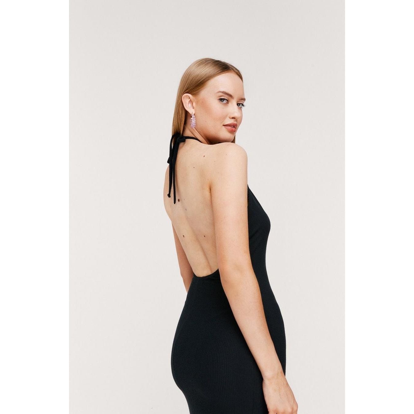 Nasty Gal Nasty Gal | Ripple Rib Halterneck Maxi Dress | Size 8 Size M / US 6-8 / IT 42-44 - 3 Thumbnail