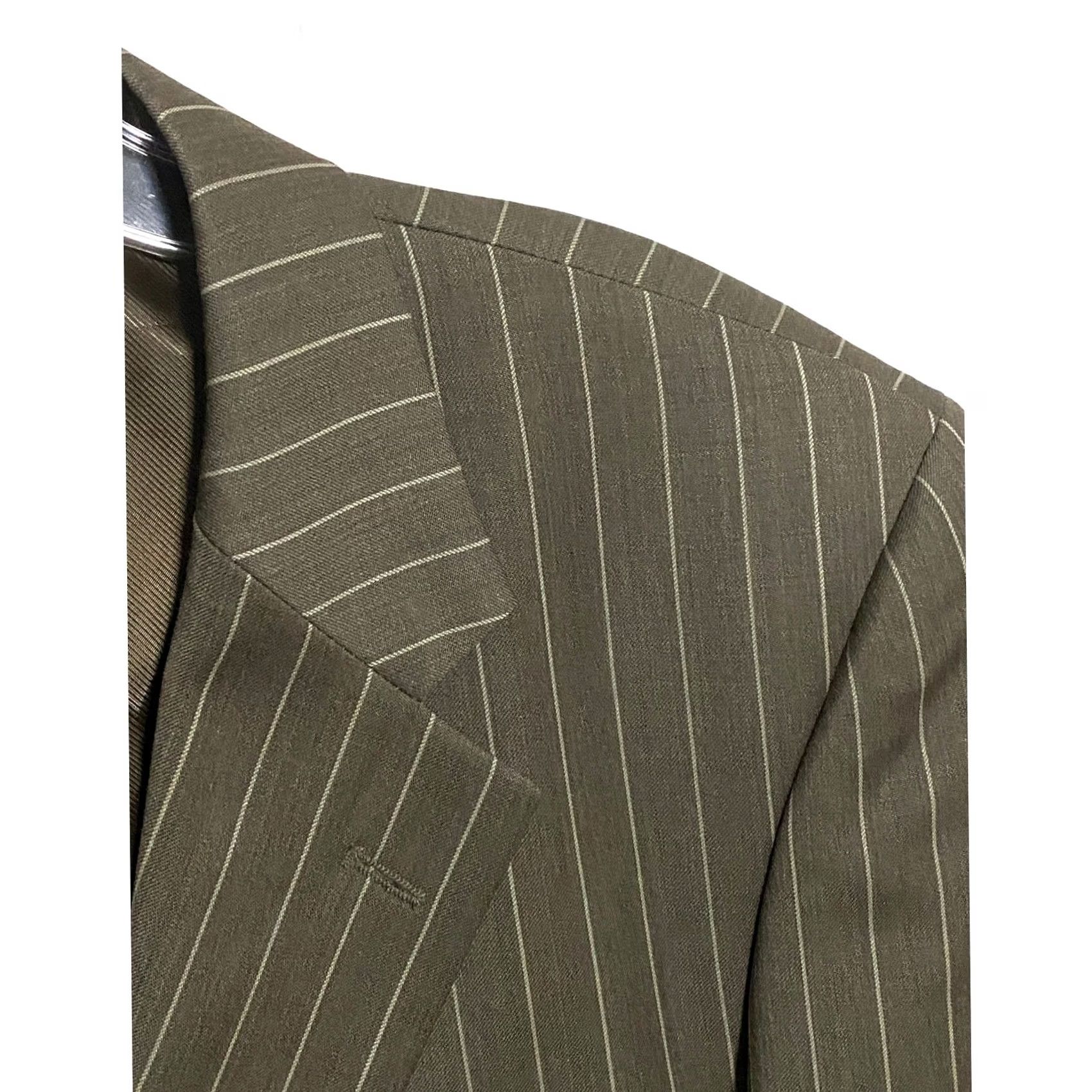 Vintage Montefino Uomo Super 120s Pinstripe Blazer Suit Jacket Men Brown Size 38R - 3 Thumbnail