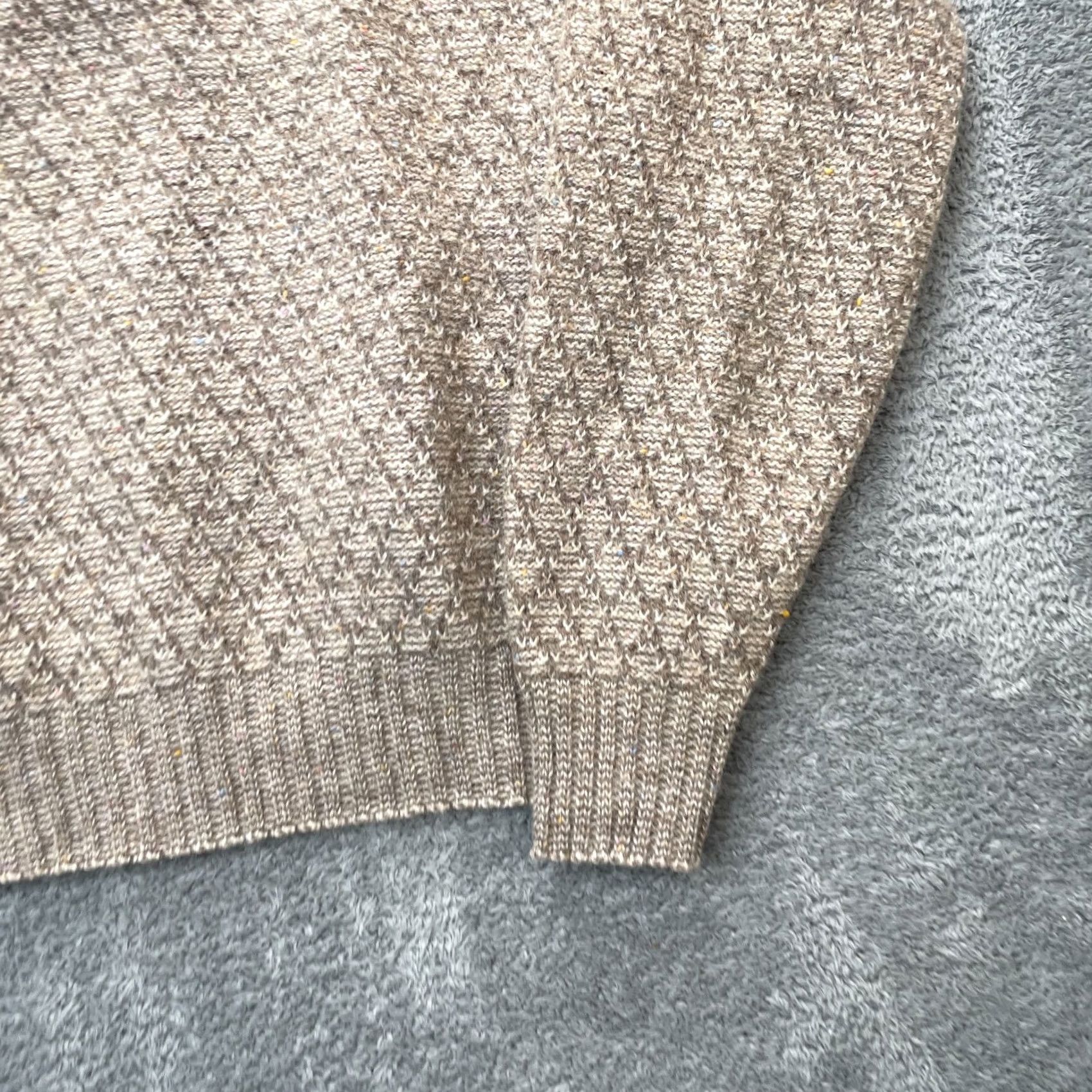 Vintage VINTAGE Robert Bruce Sweater Mens Large Beige Wool Geometric Grandpa Speckle 80s Size US L / EU 52-54 / 3 - 3 Thumbnail