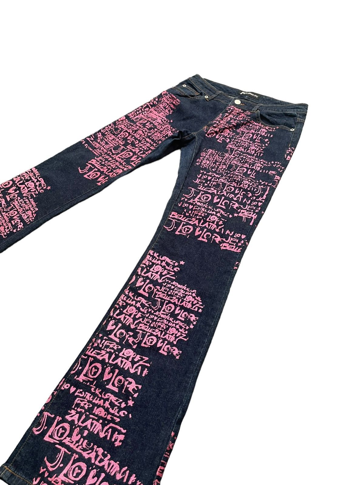 Designer JLO by Jennifer Lopez Flare Custom Paint Denim Size 29" - 2 Thumbnail
