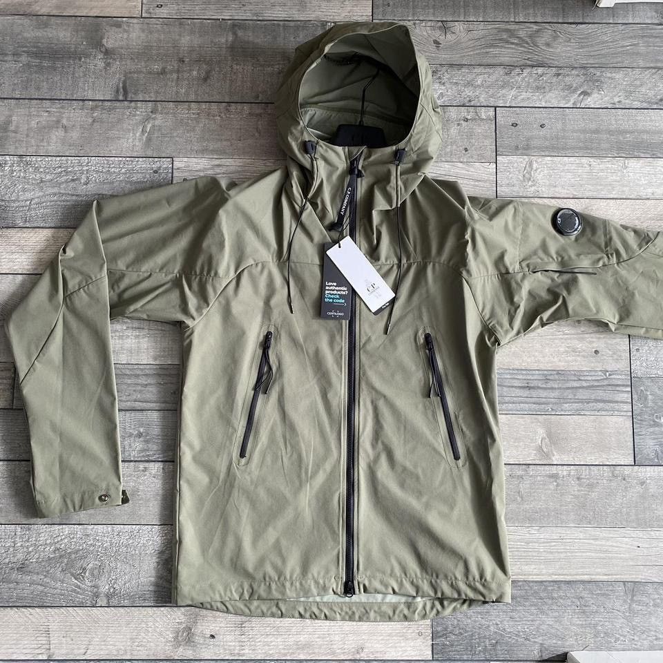 image of C P Company Cp Company Pro-Tek Jacket Medium Lens Hooded In Green, Men's (Size Small)