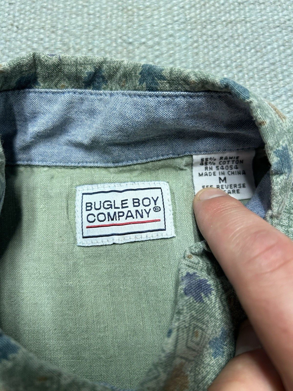 Vintage Bugle boy button shirt all over print geometric floral mediu Size US M / EU 48-50 / 2 - 4 Thumbnail