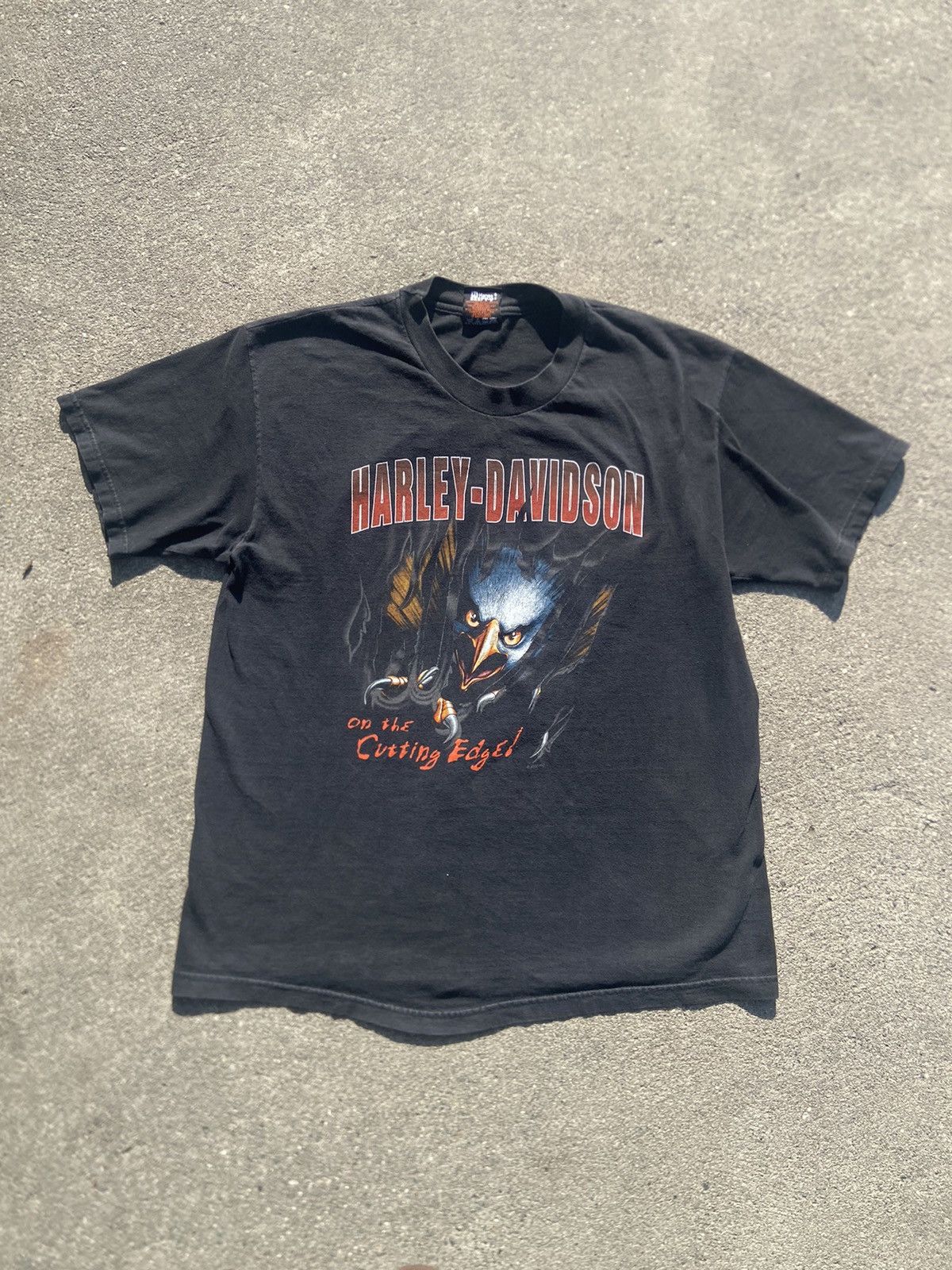 Harley Davidson Vintage 90s Harley Davidson Cutting Edge Eagles Tee Shirt Size US L / EU 52-54 / 3 - 1 Thumbnail