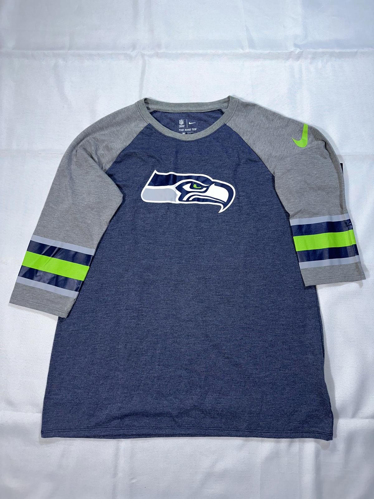 Nike Nike Women’s NFL Seattle Seahawks Raglan 3/4 Sleeve Shirt Size L / US 10 / IT 46 - 1 Thumbnail