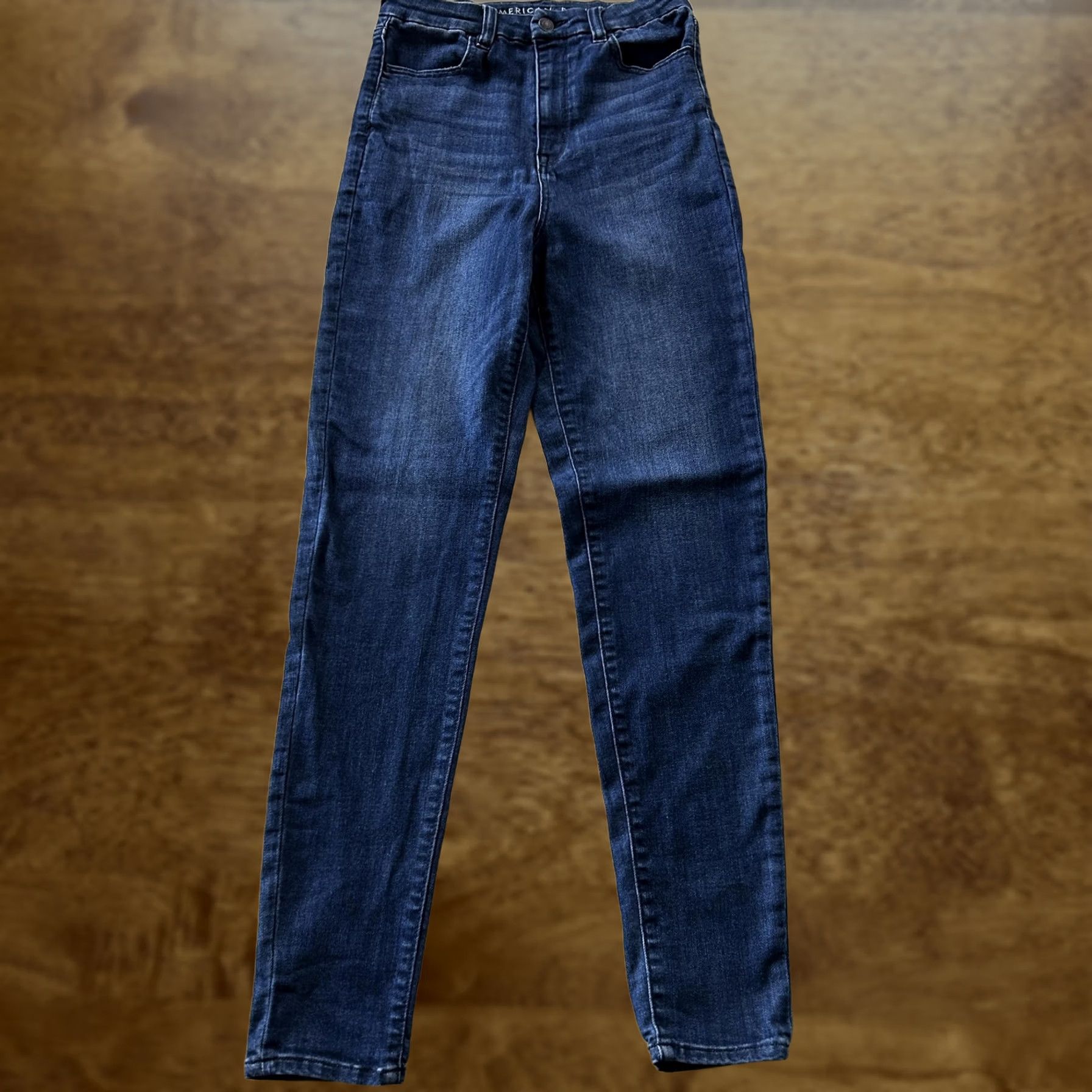 American Eagle Outfitters VINTAGE American Eagle Jeans Womens 8 Long High Rise Medium Wash Blue Skinny Next Level Stretch Size 30" / US 8 / IT 44 - 1 Thumbnail