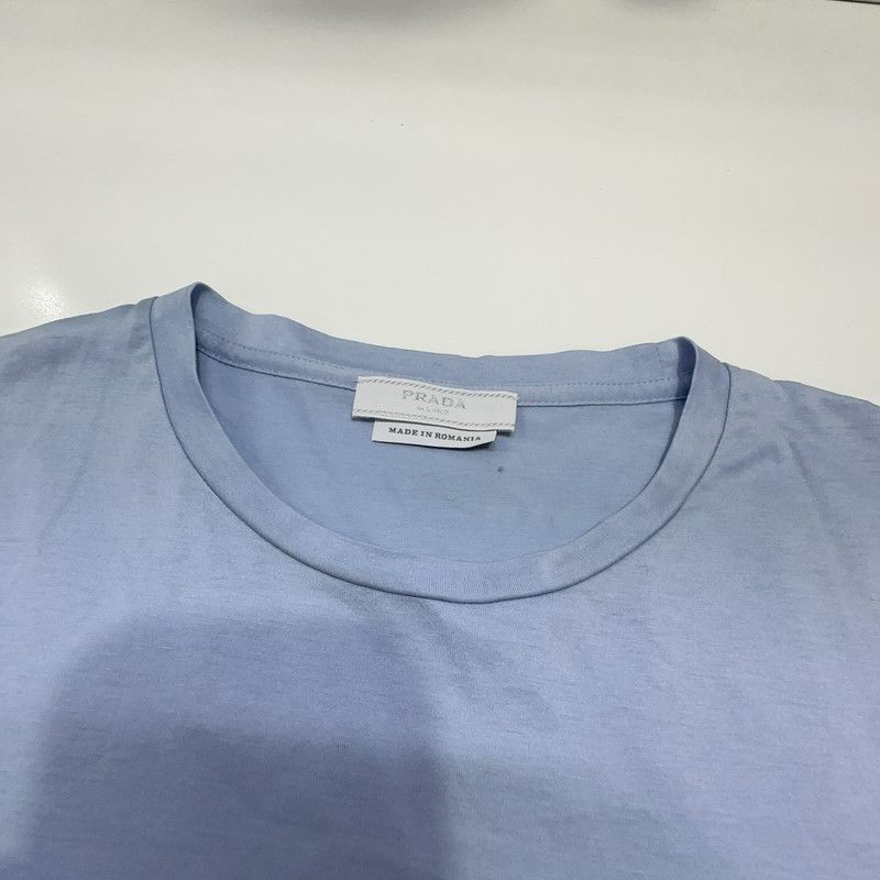 Prada Prada Logo Pocket Cotton TShirt in Light Blue-2506 Size US S / EU 44-46 / 1 - 6 Thumbnail