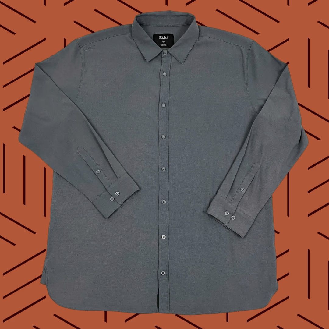 Vintage BYLT Vista Shirt Men 2XL Gray Stretch Casual Performance Button Down Long Sleeve Size US XXL / EU 58 / 5 - 1 Thumbnail